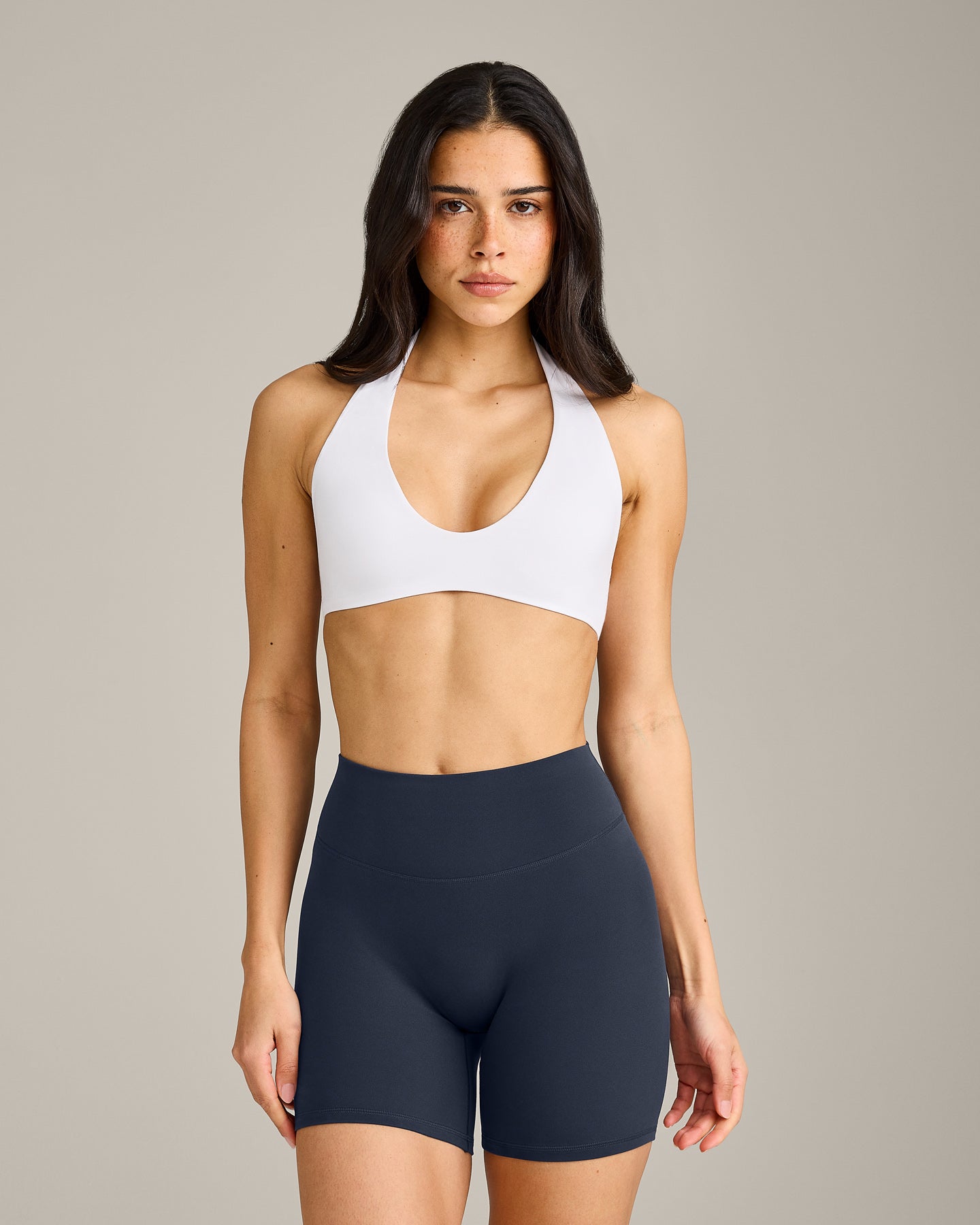 SoftMotion Minimal Halter Neck Bralette | White