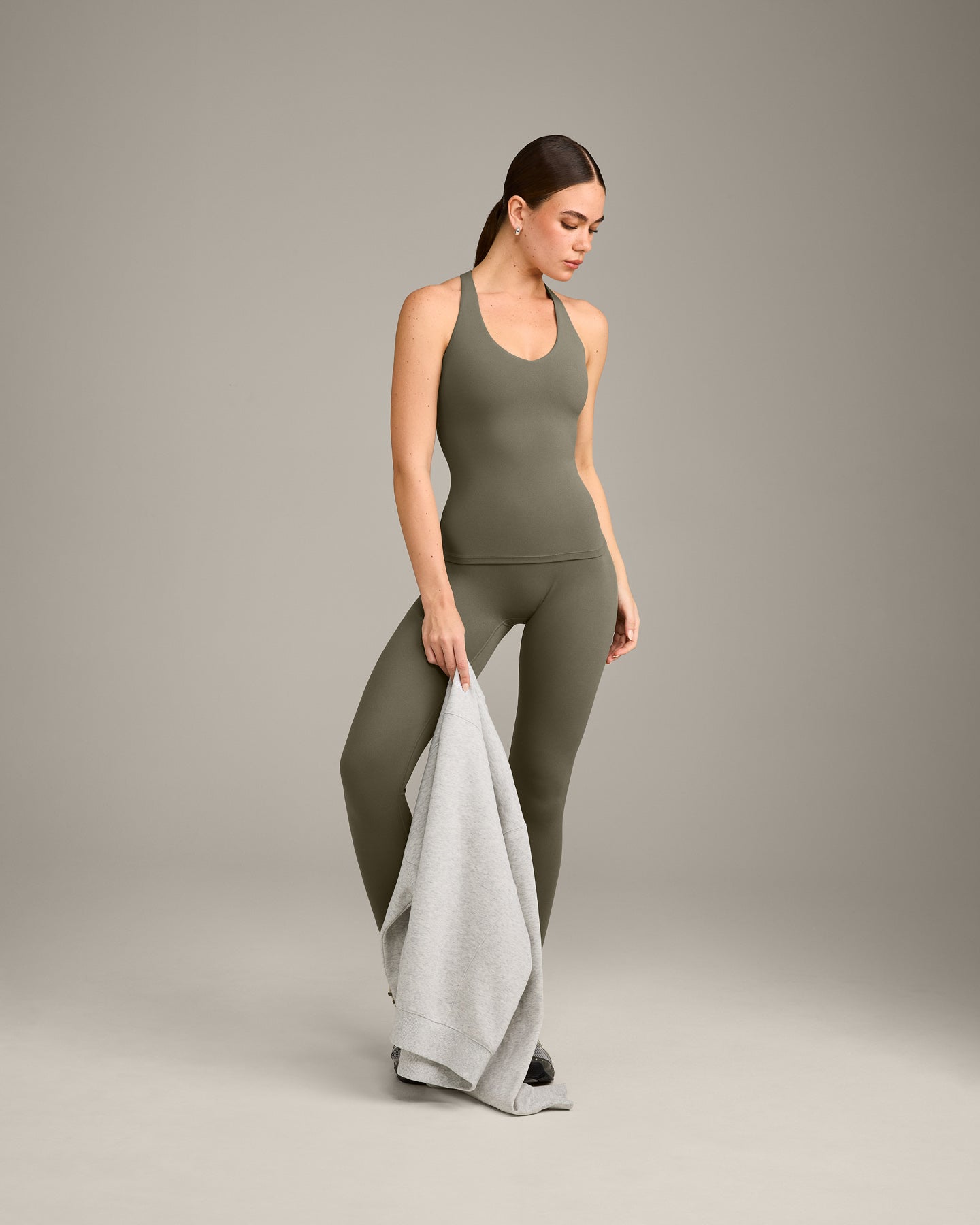 SoftMotion Racer Back Vest with Built in Bra Shelf with Grey Logo | Alpine Green - Image 3