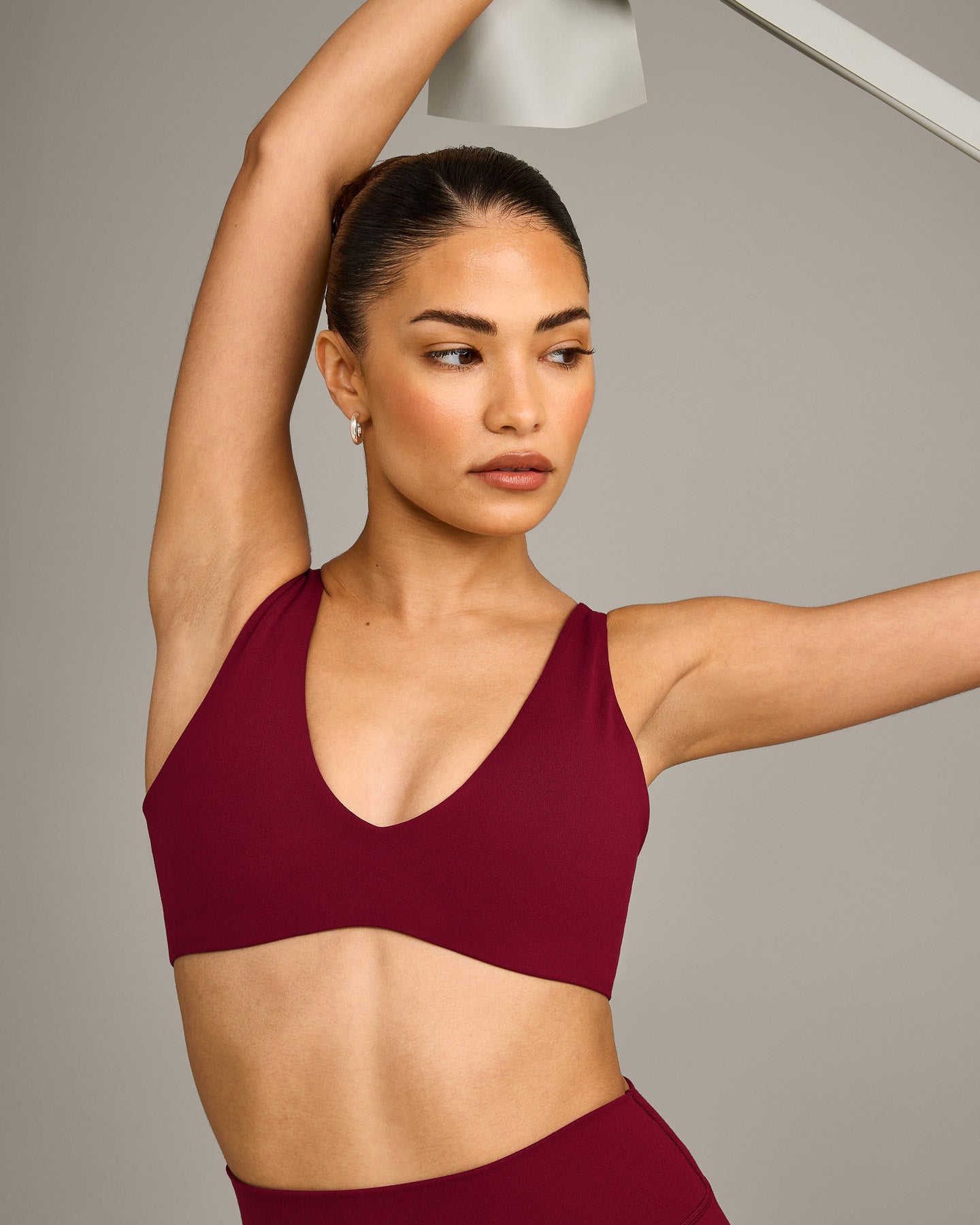 SoftMotion Scoop Back Bralette with Grey Logo | Ruby Red - Image 4