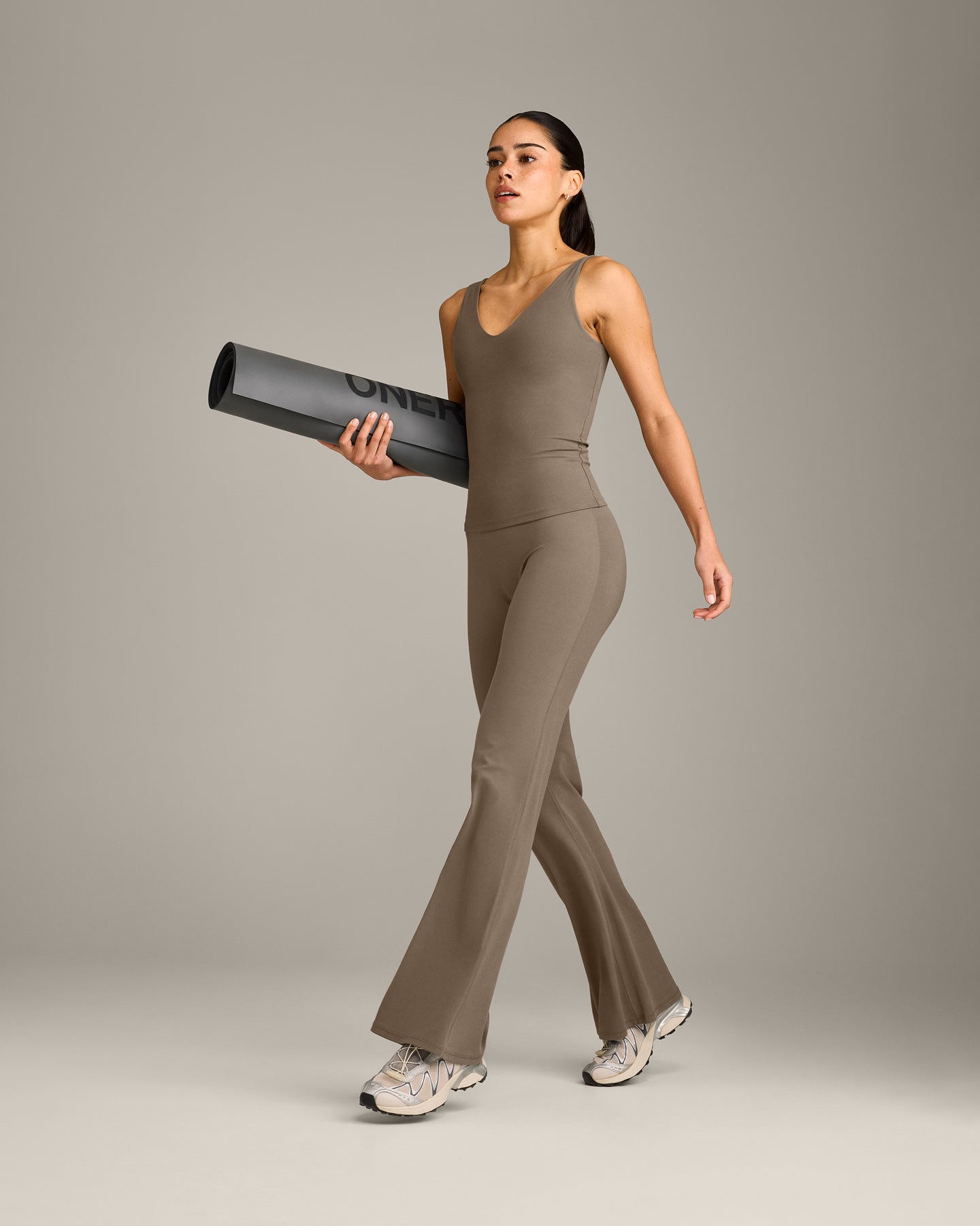 SoftMotion Scoop Neck Vest with Grey Logo | Moss Brown - Image 3