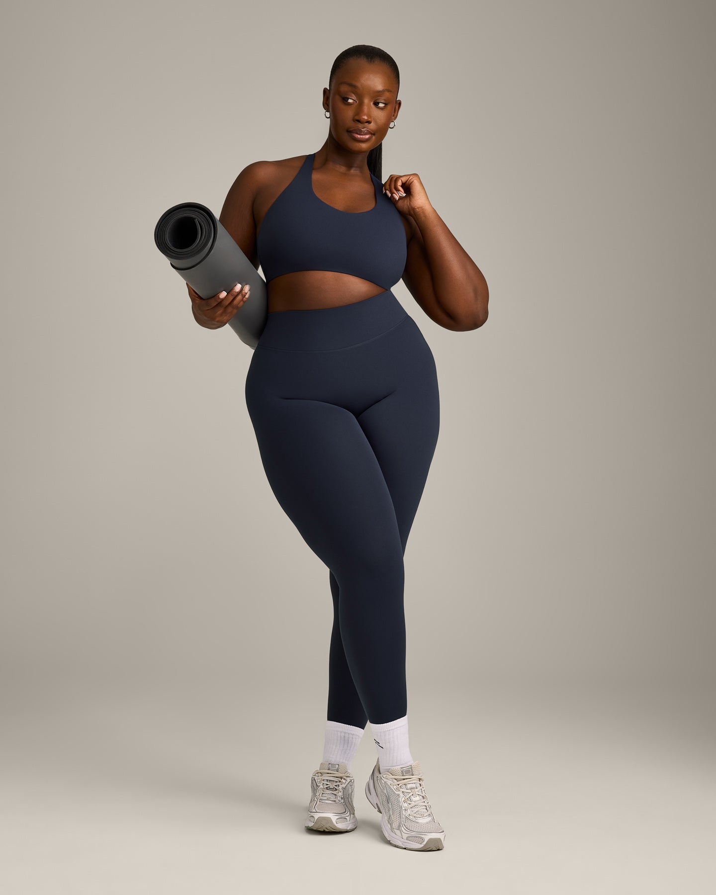 SoftMotion Sports Bra with Grey Logo | True Blue - Image 3
