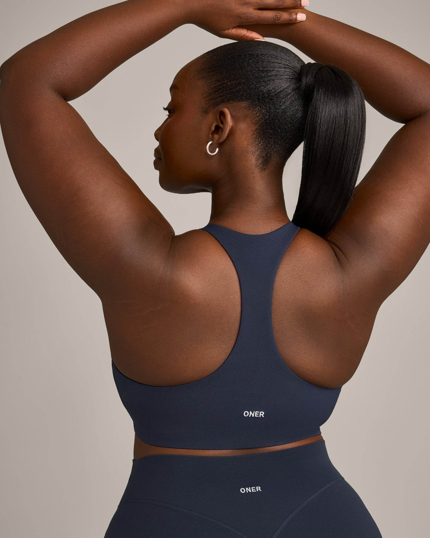 SoftMotion Sports Bra with Grey Logo | True Blue - Image 4