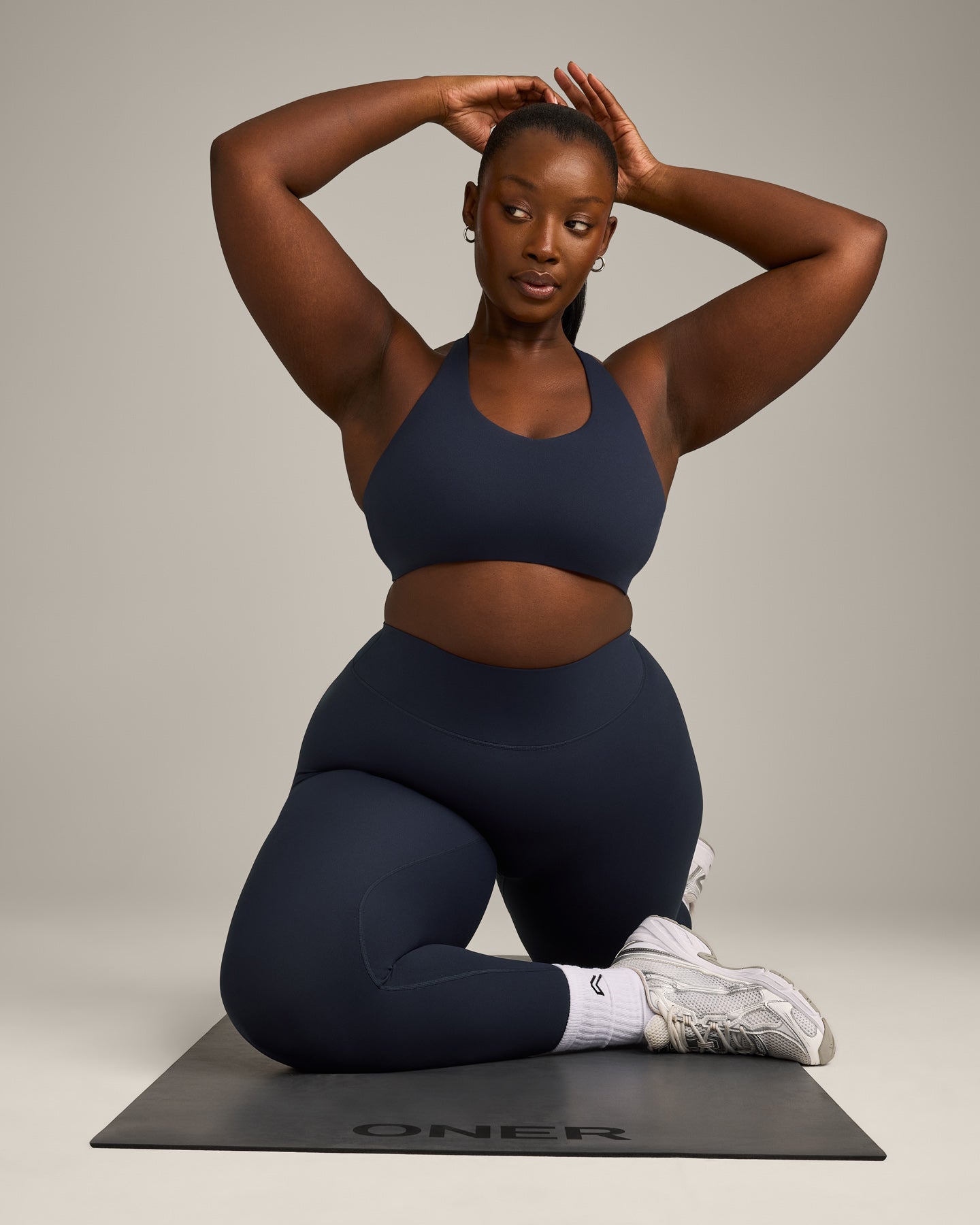 SoftMotion Sports Bra with Grey Logo | True Blue - Image 6