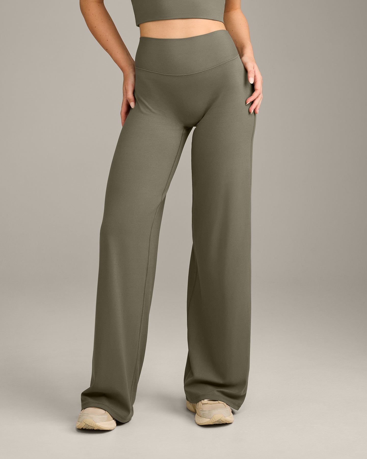 Alternative view of SoftMotion Straight Leg Bottoms with Grey Logo | Alpine Green