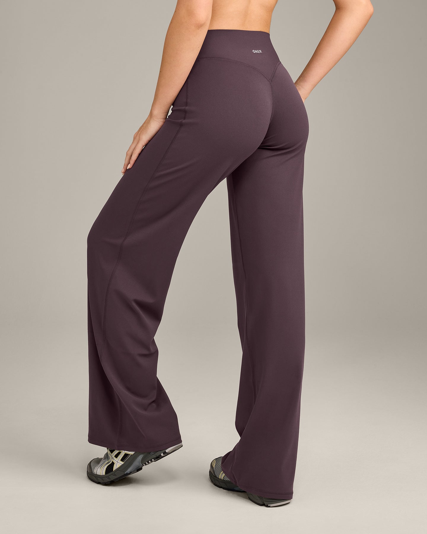SoftMotion Straight Leg Bottoms with Grey Logo | Dark Umber Brown