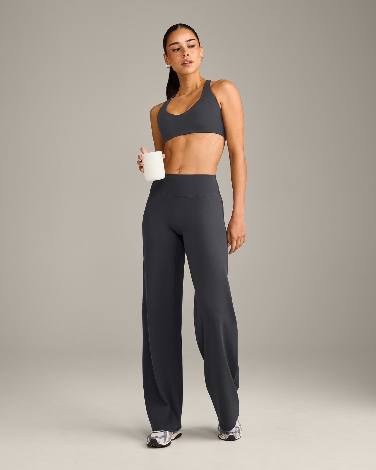 SoftMotion Straight Leg Bottoms with Grey Logo | Coal - Image 3