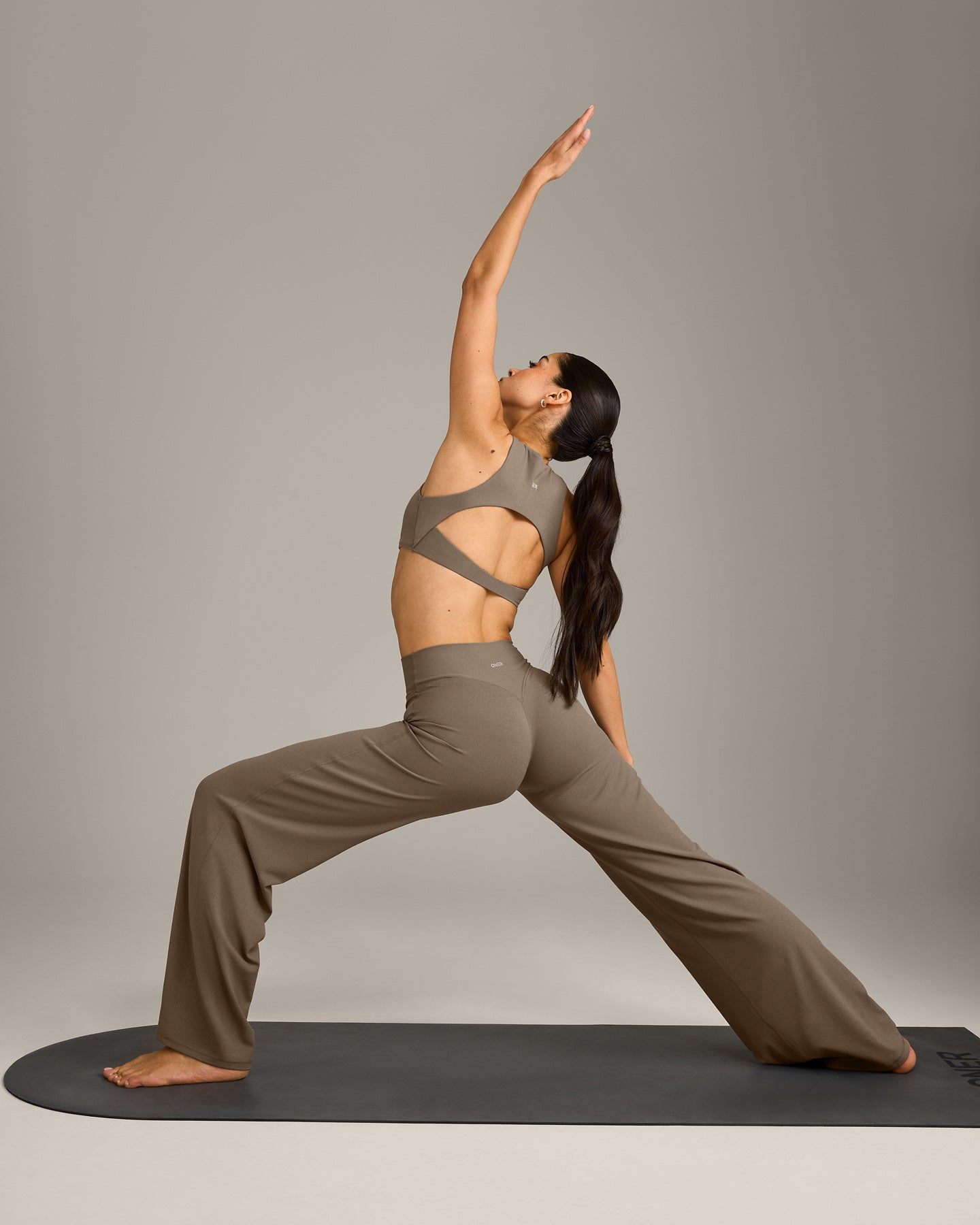 SoftMotion Straight Leg Bottoms with Grey Logo | Moss Brown - Image 3