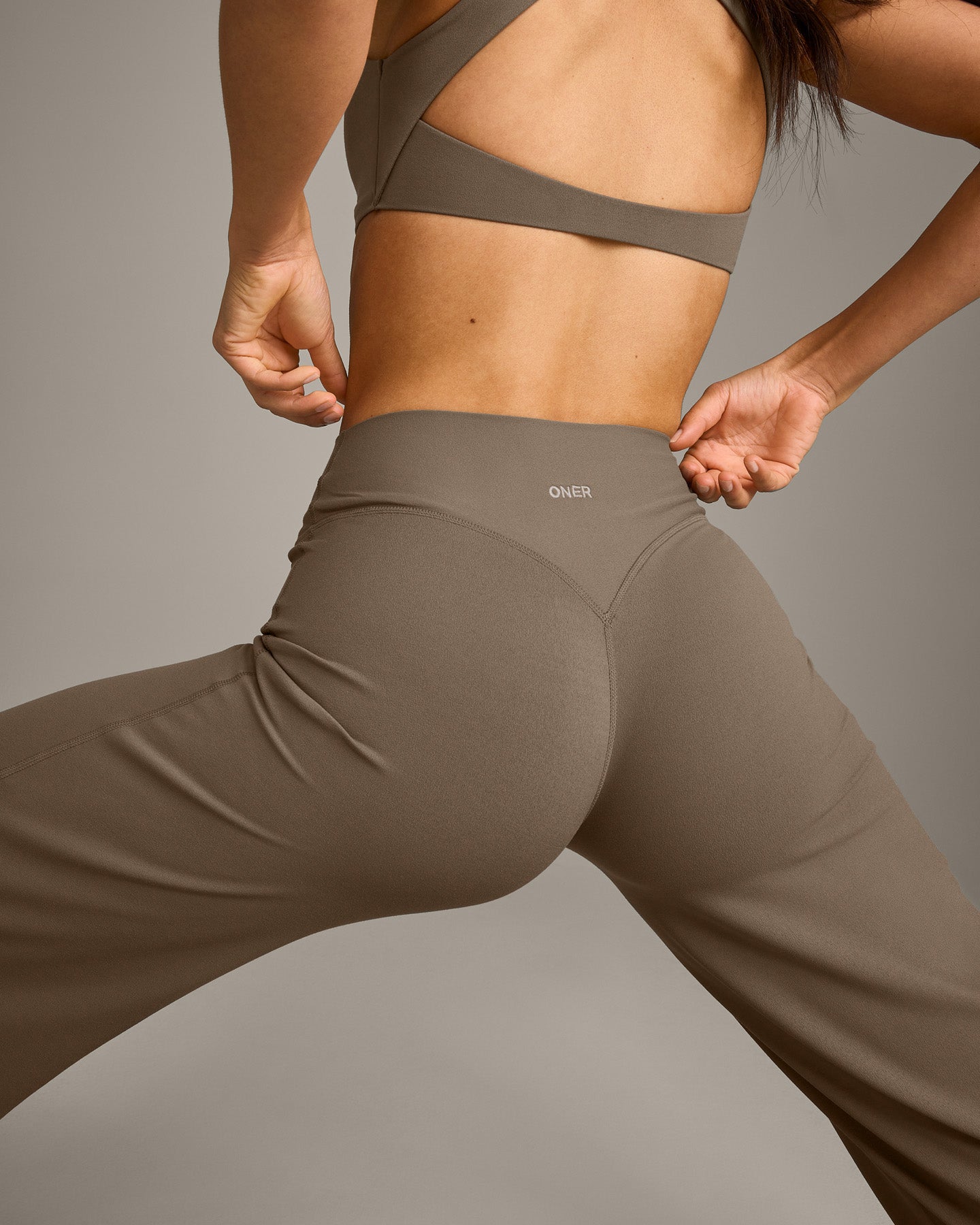 SoftMotion Straight Leg Bottoms with Grey Logo | Moss Brown - Image 5