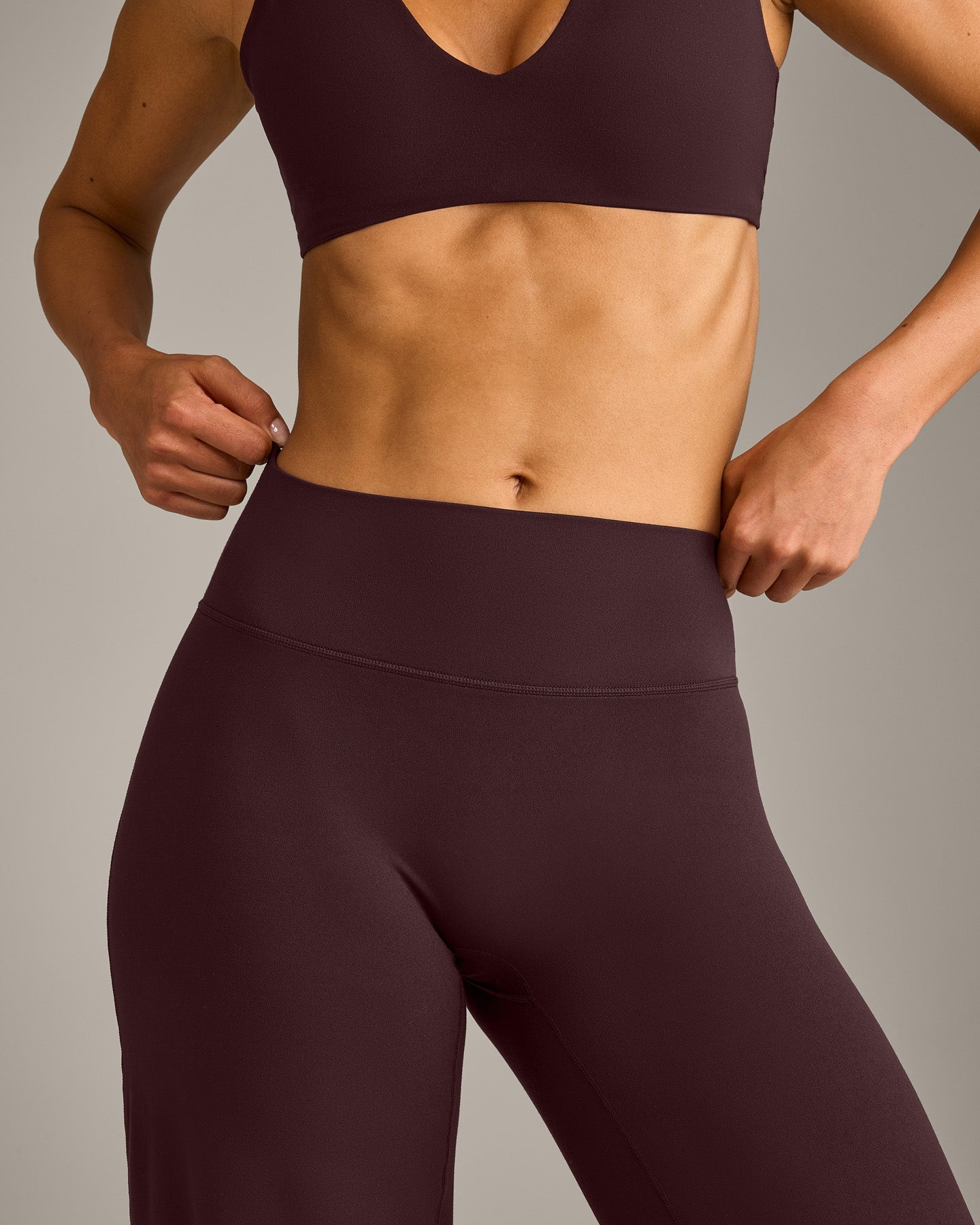 SoftMotion Straight Leg Bottoms with Grey Logo | Plum Brown - Image 5
