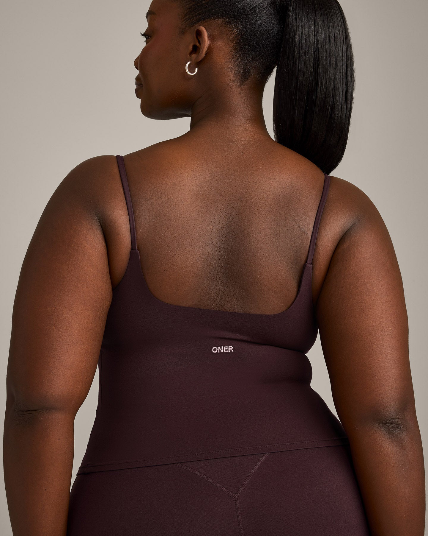 SoftMotion Strappy Mid Vest with Built in Bra Shelf with Grey Logo | Plum Brown - Image 6
