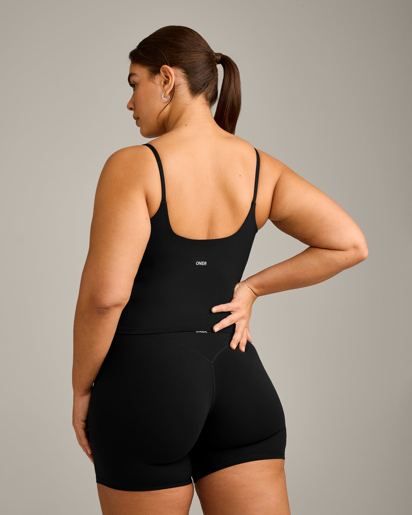 SoftMotion Strappy Vest with Built in Bra Shelf with Grey Logo | Black - Image 6