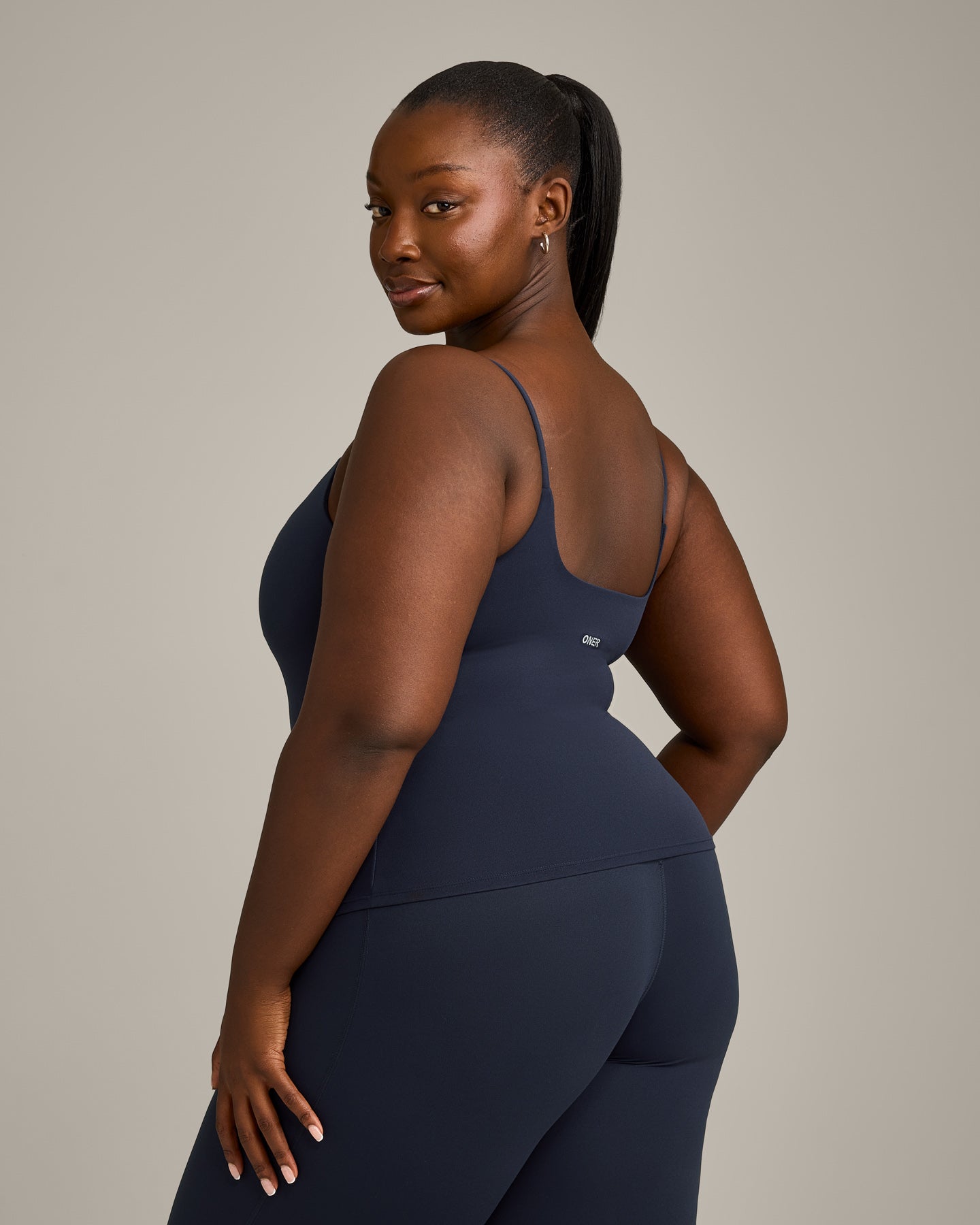 SoftMotion Strappy Vest with Built in Bra Shelf with Grey Logo | True Blue - Image 6