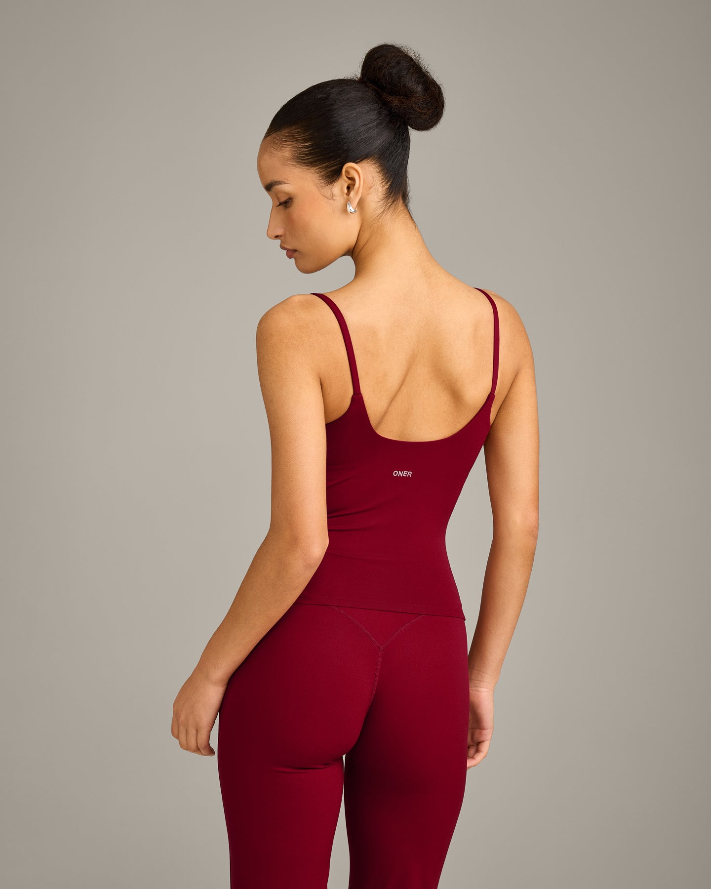 SoftMotion Strappy Vest with Built in Bra Shelf with Grey Logo | Ruby Red - Image 6
