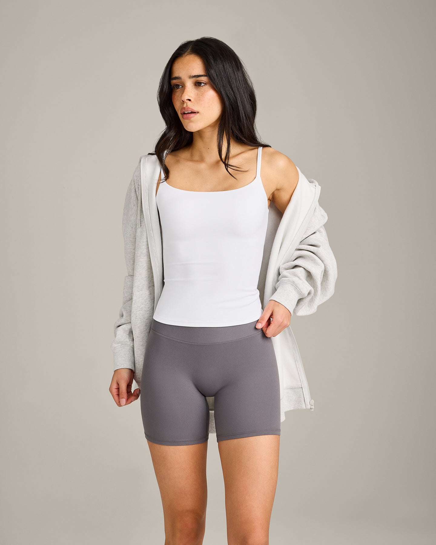 SoftMotion Strappy Vest with Built in Bra Shelf | White - Image 5