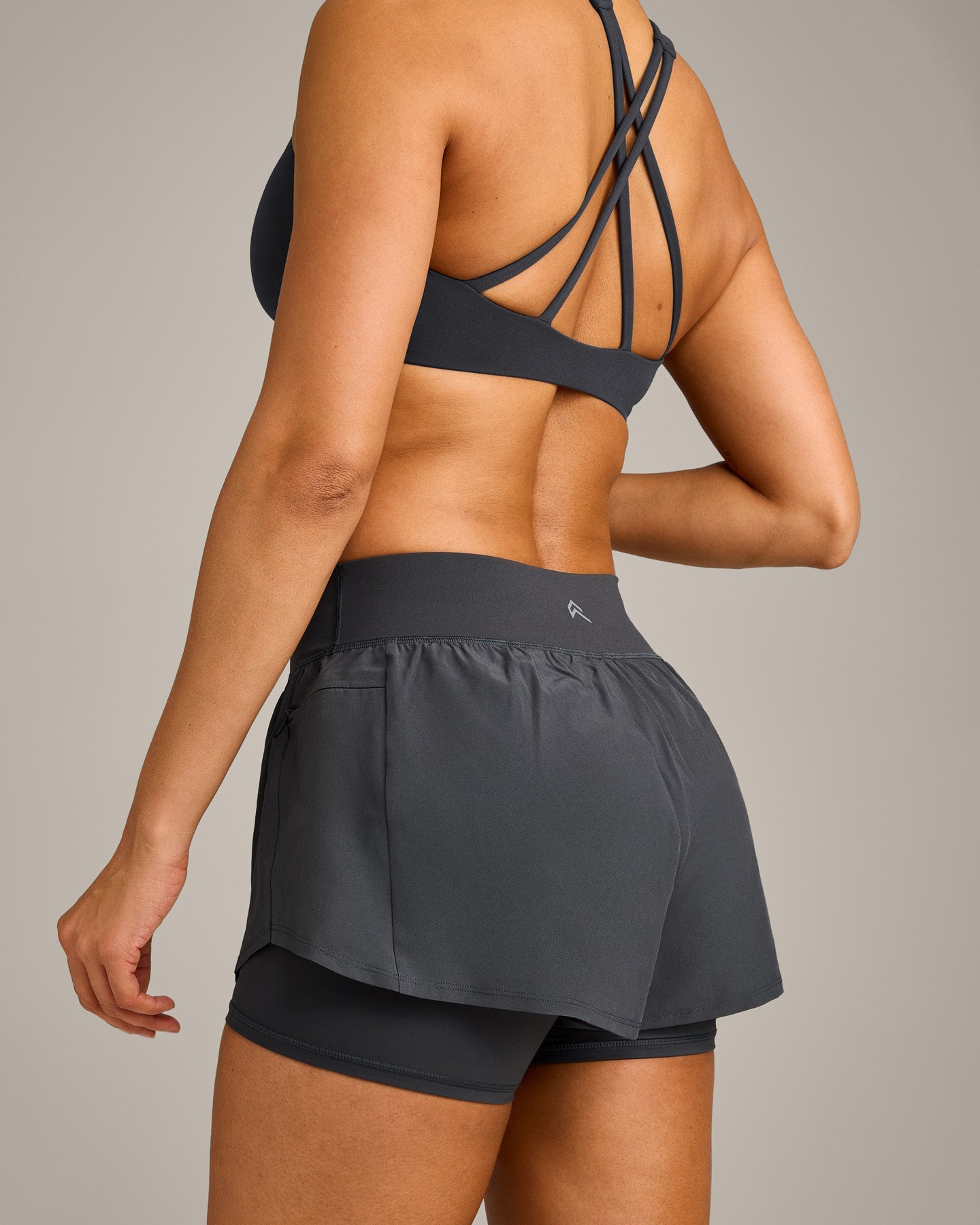UnifiedMove Double Layer Shorts 5" with Reflective Logo | Coal - Image 4