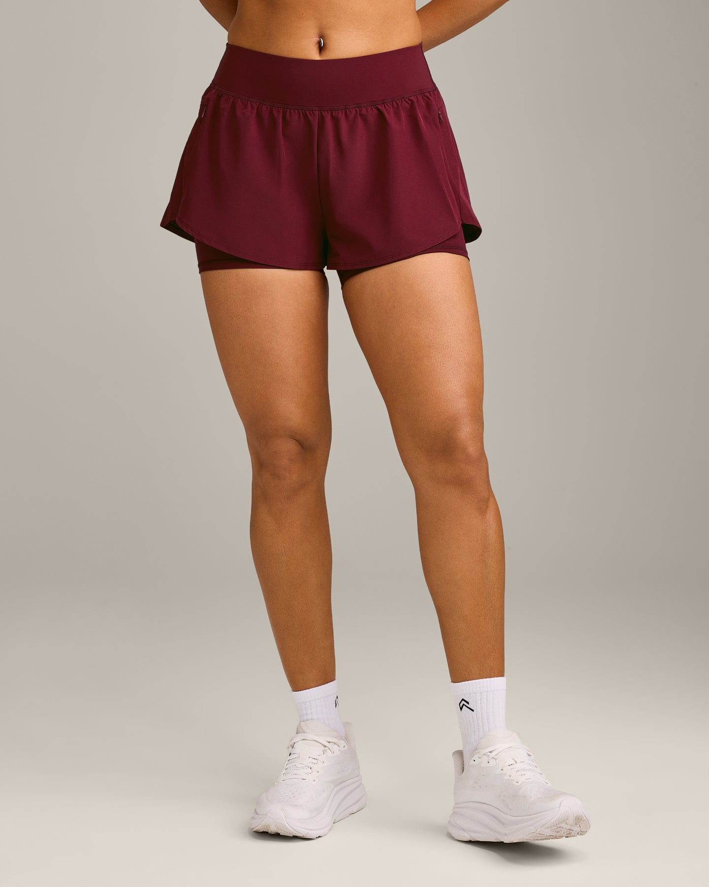 Alternative view of UnifiedMove Double Layer Shorts 5" with Reflective Logo | Rosewood