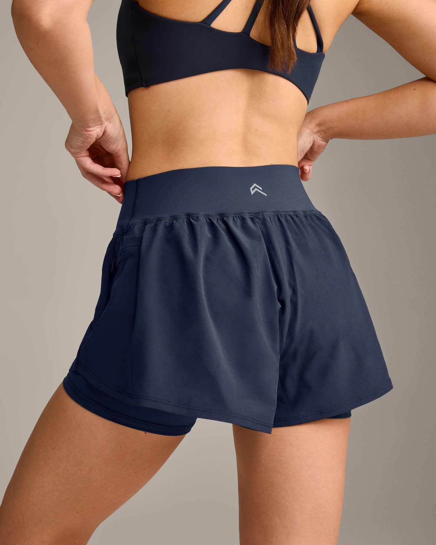 UnifiedMove Double Layer Shorts 5" with Reflective Logo | True Blue - Image 5
