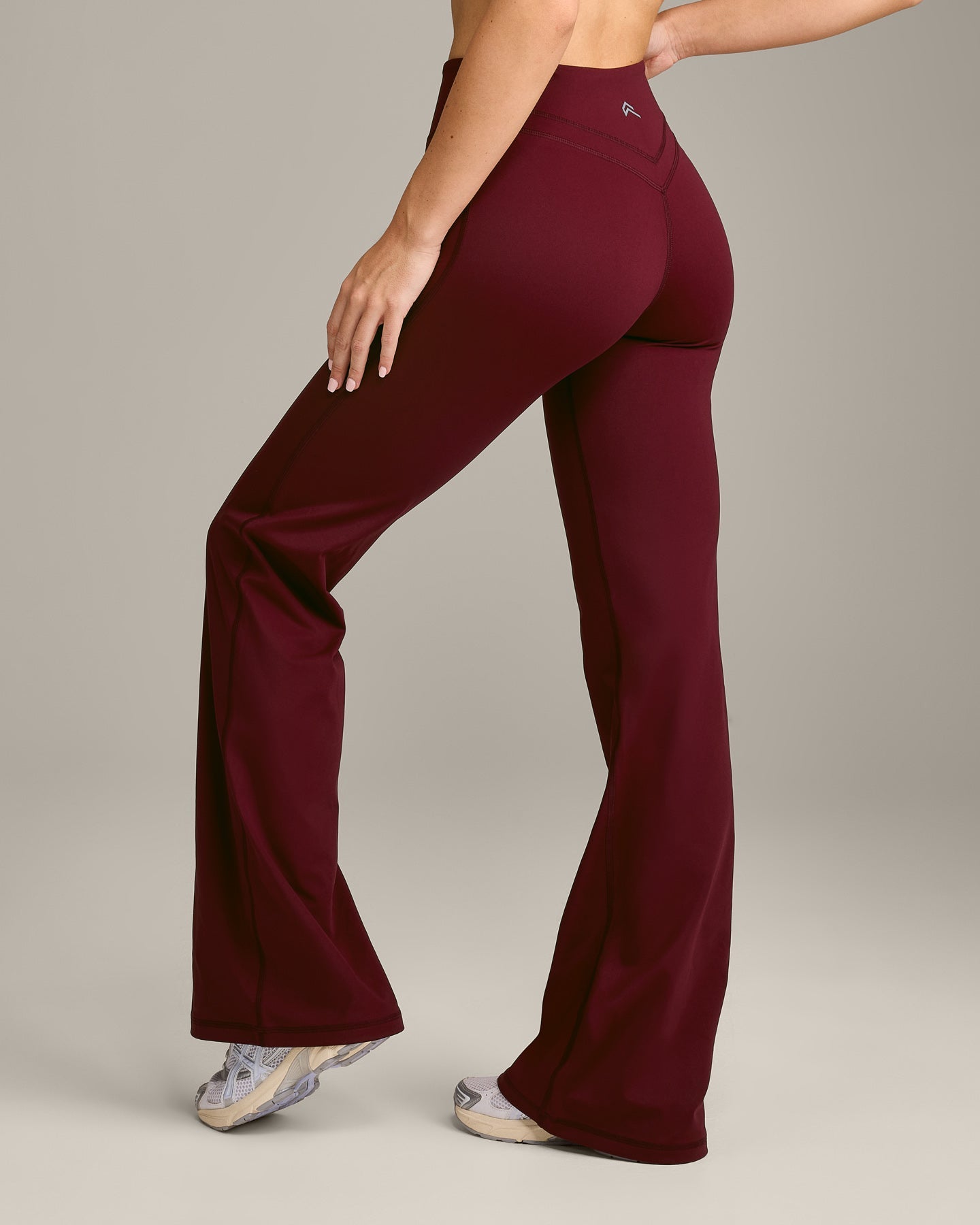 Alternative view of UnifiedMove Wrap Flared Bottoms with Reflective Logo | Rosewood