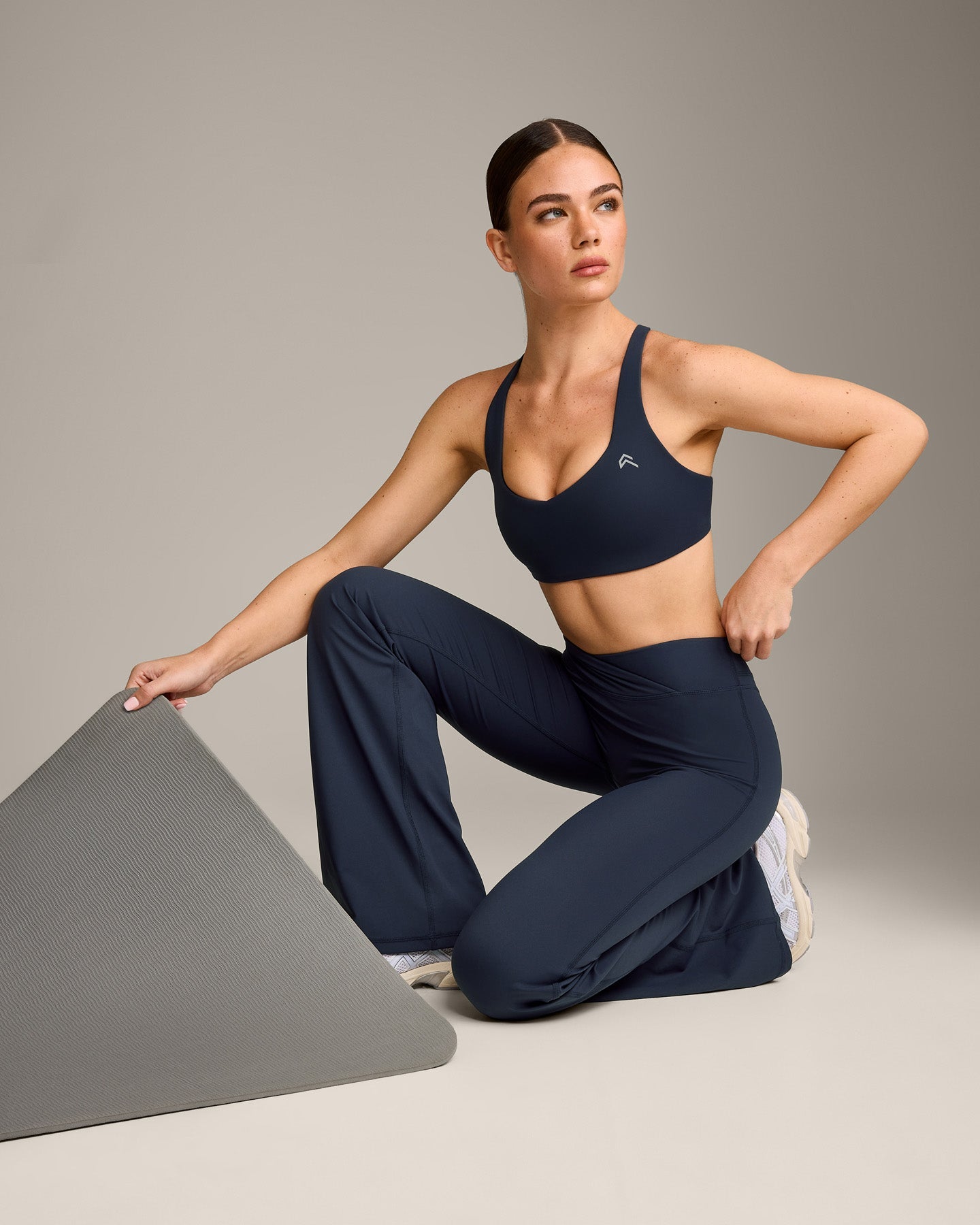 Alternative view of UnifiedMove Wrap Flared Bottoms with Reflective Logo | True Blue