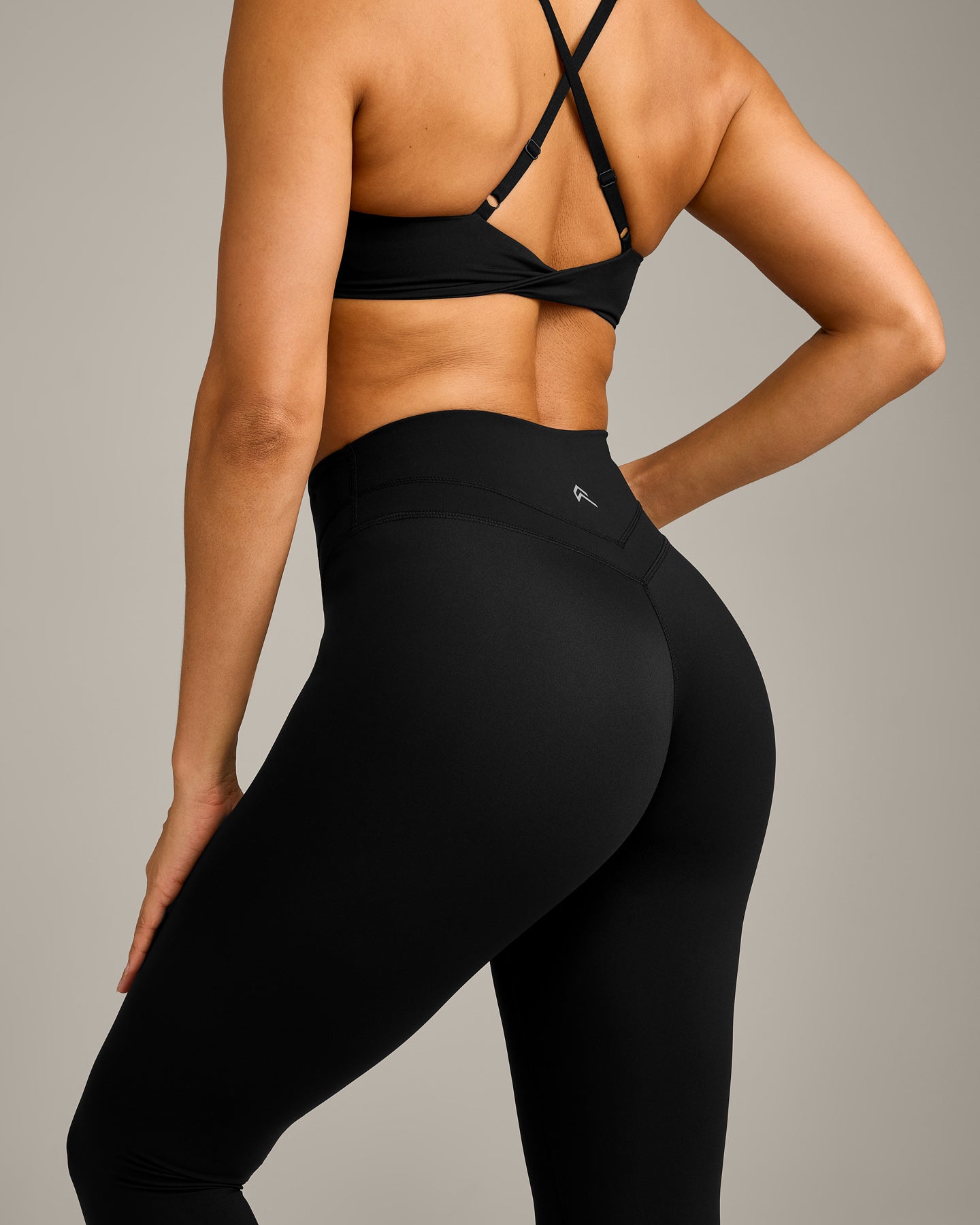 UnifiedMove High Waisted Leggings with Reflective Logo | Black - Image 4