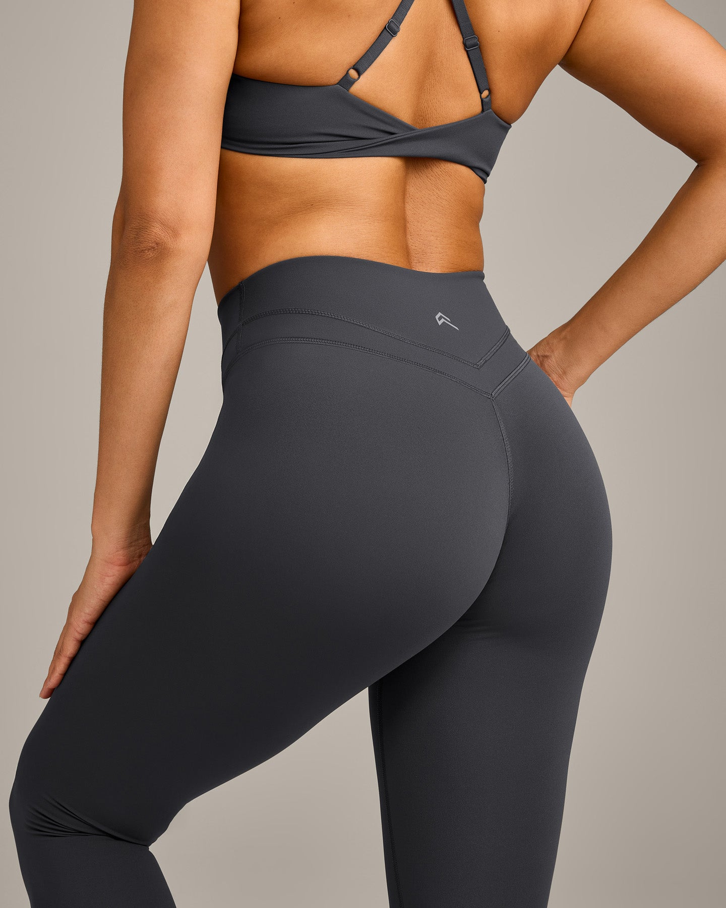 UnifiedMove High Waisted Leggings with Reflective Logo | Coal - Image 4