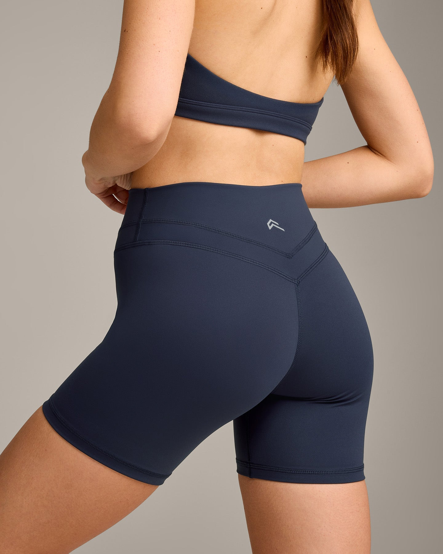 UnifiedMove High Waisted Shorts 6" with Reflective Logo | True Blue - Image 4