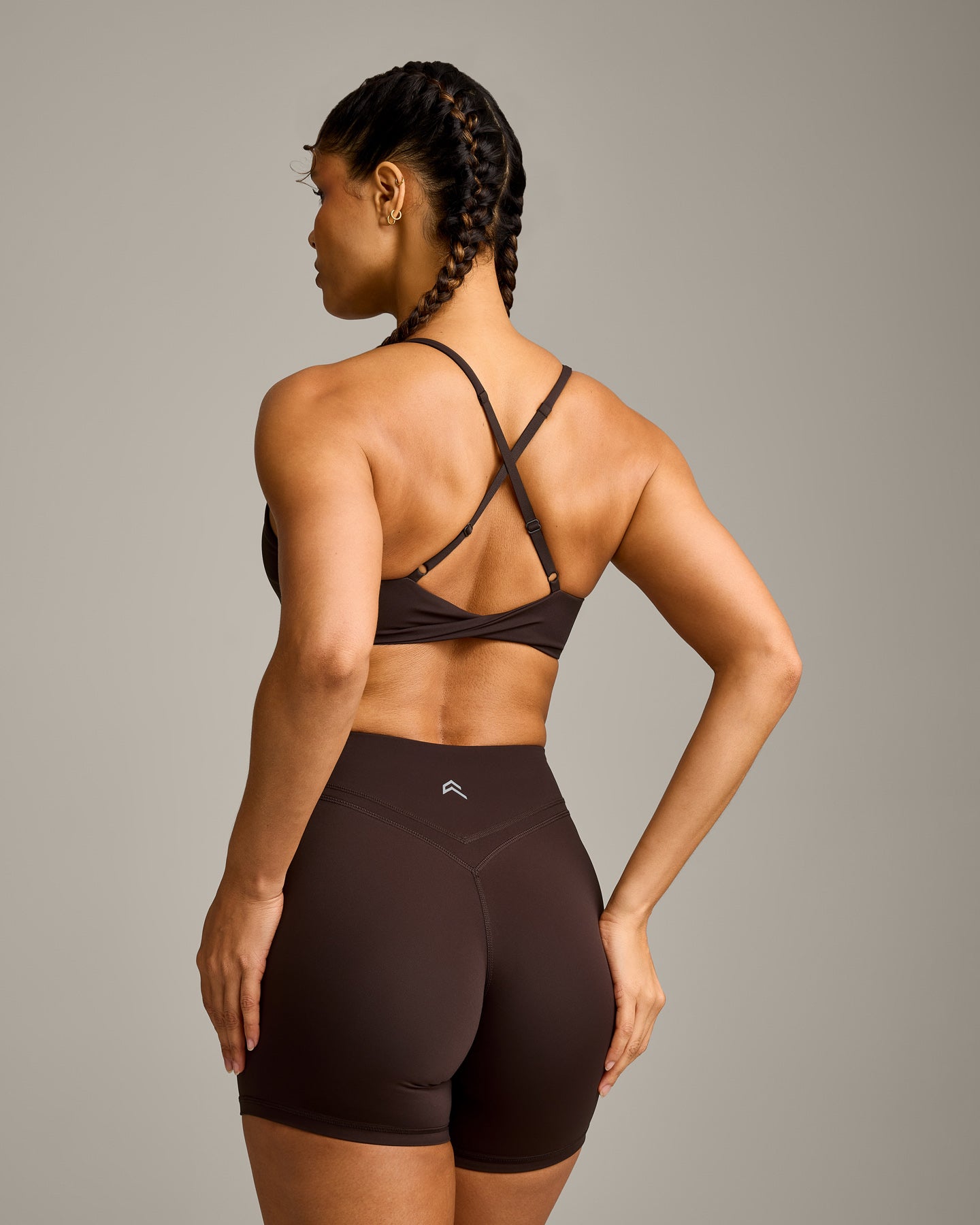 Alternative view of UnifiedMove Micro Bralette with Reflective Logo | 70% Cocoa