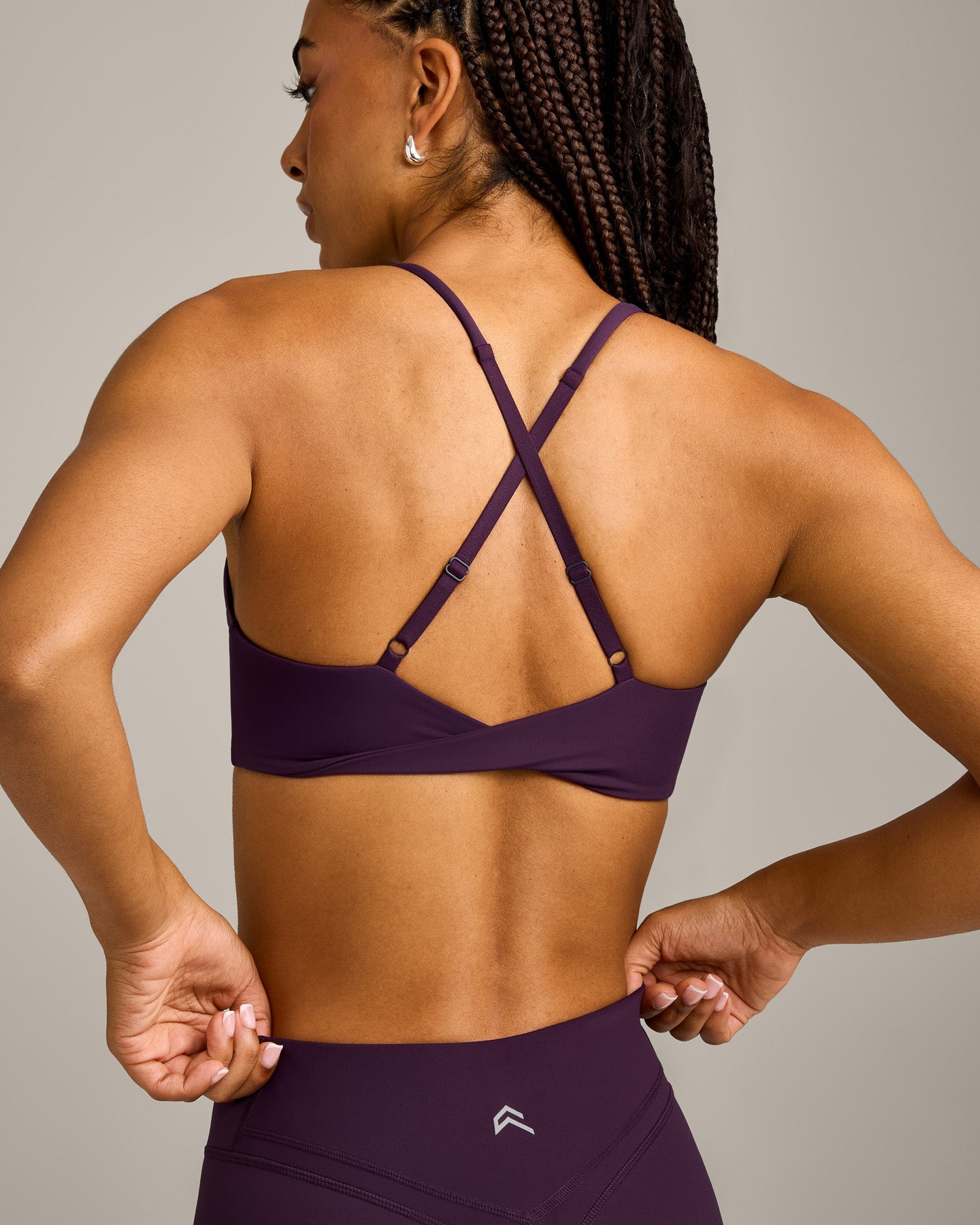 UnifiedMove Micro Bralette with Reflective Logo | Blackberry Purple - Image 4