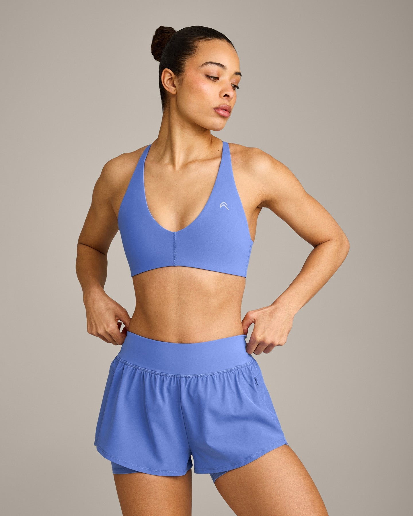 UnifiedMove Micro Bralette with Reflective Logo | Glaucous Blue