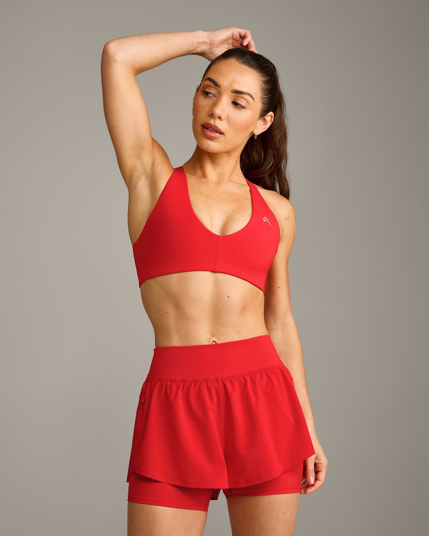 UnifiedMove Micro Bralette with Reflective Logo | Muscle Mommy Red