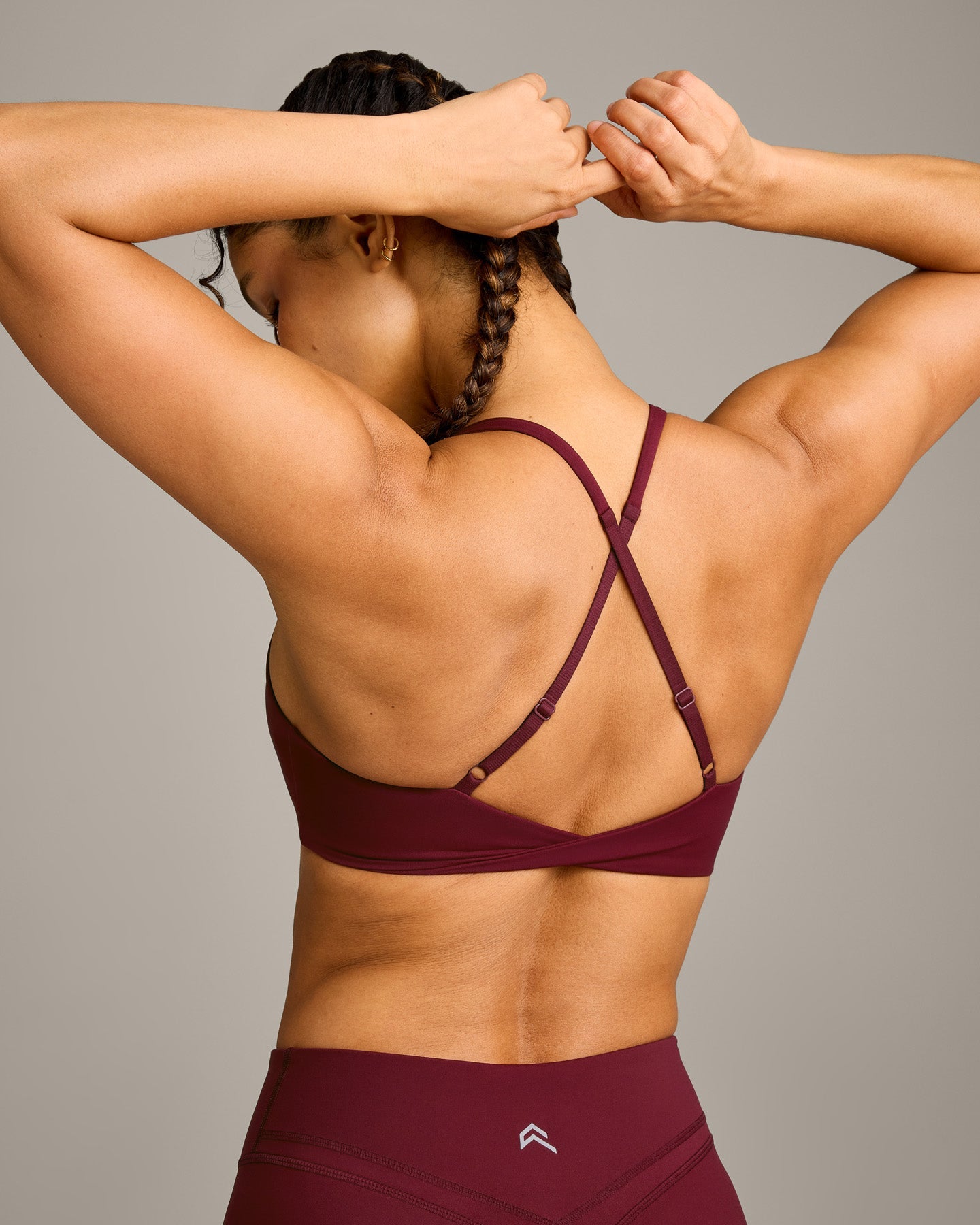 UnifiedMove Micro Bralette with Reflective Logo | Rosewood - Image 4