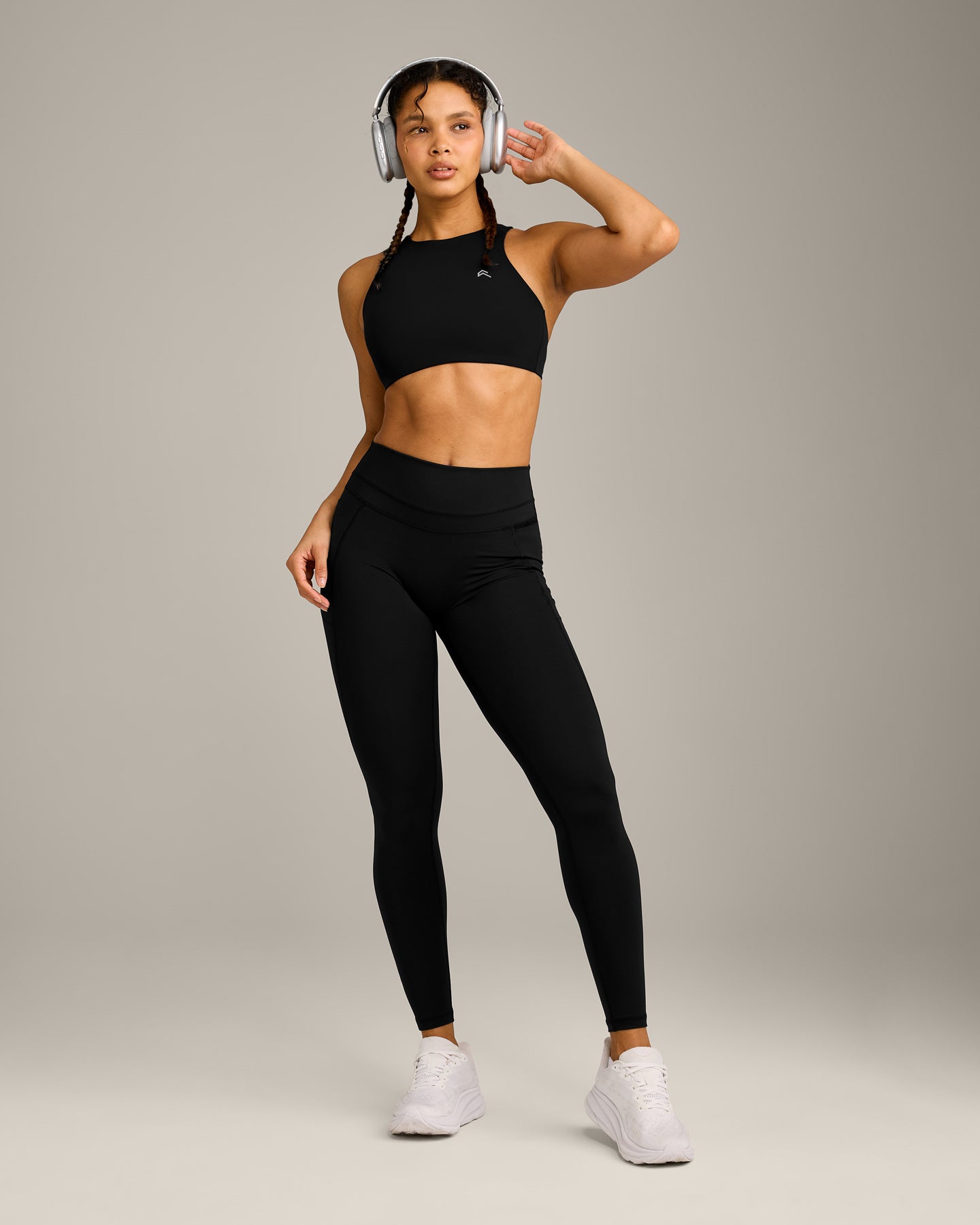 UnifiedMove High Waisted Pocket Leggings with Reflective Logo | Black - Image 3
