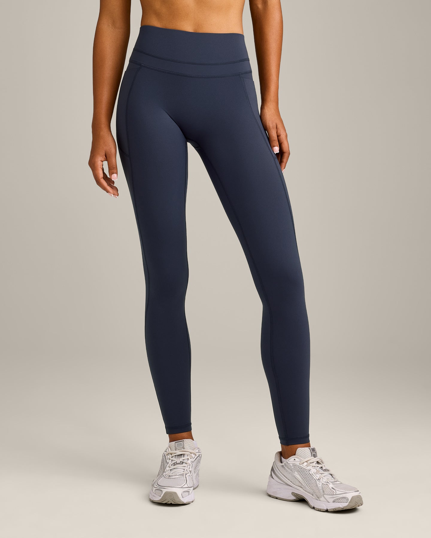 Alternative view of UnifiedMove High Waisted Pocket Leggings with Reflective Logo | True Blue