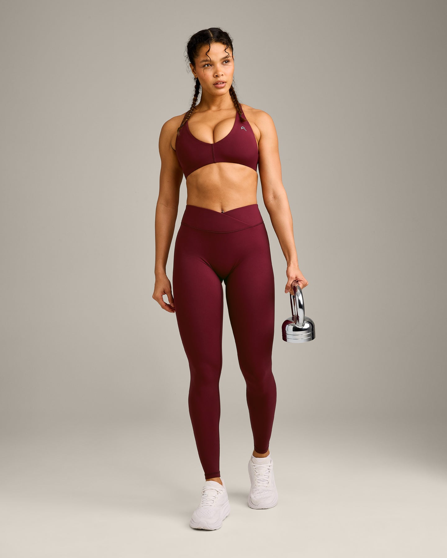 UnifiedMove Wrap Leggings with Reflective Logo | Rosewood - Image 3