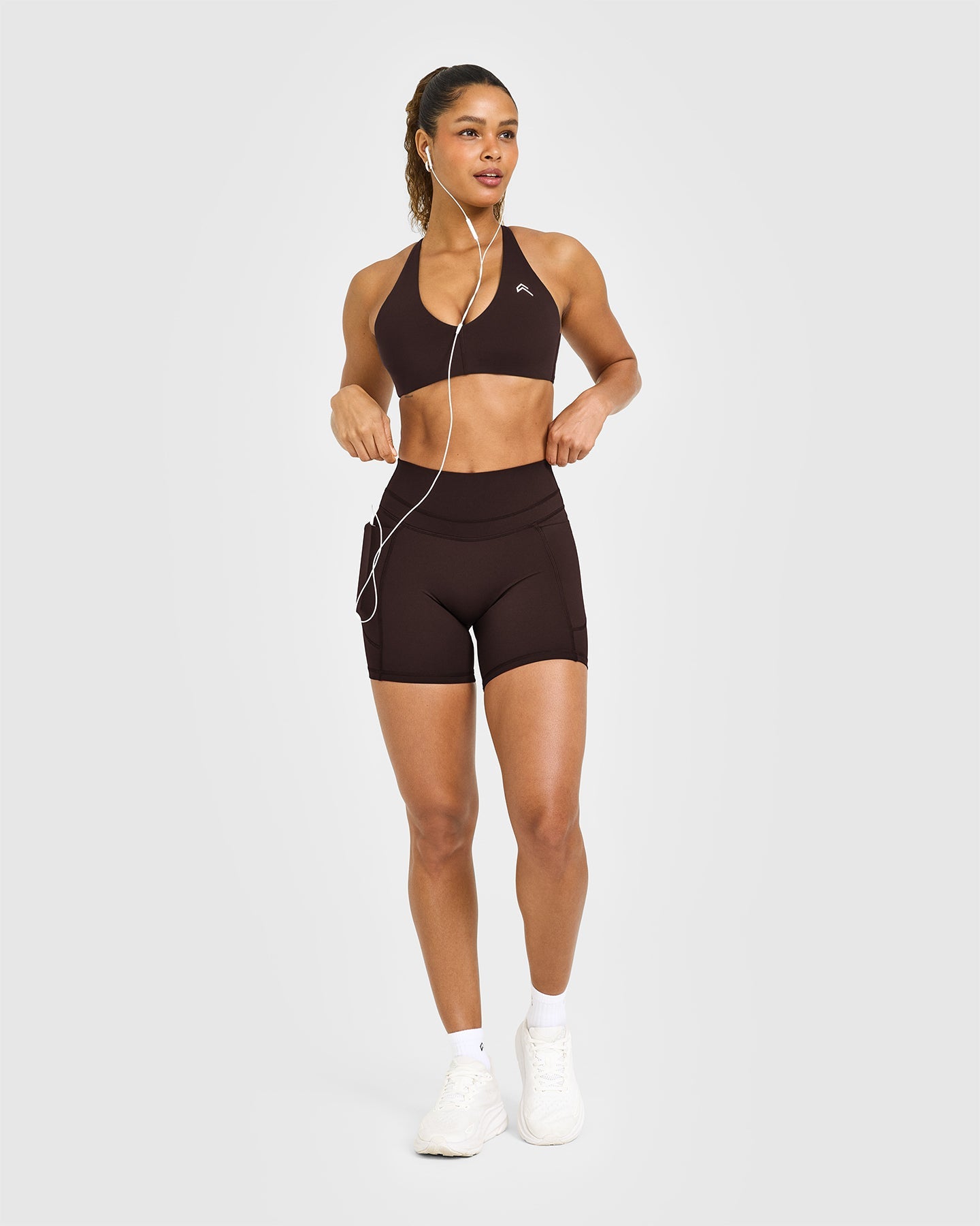UnifiedMove High Waisted Pocket Shorts 6" | 70% Cocoa - Image 3