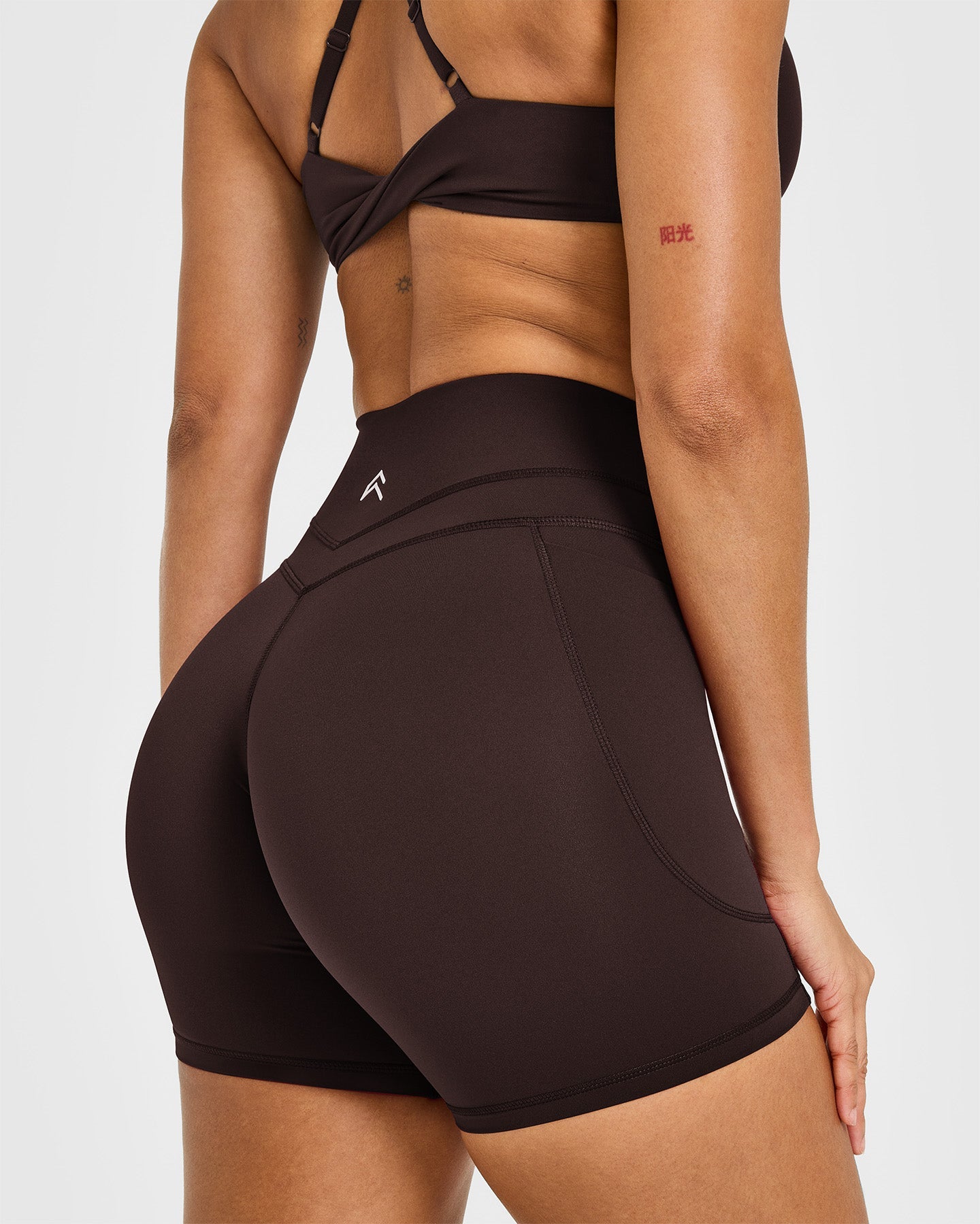 UnifiedMove High Waisted Pocket Shorts 6" | 70% Cocoa - Image 4