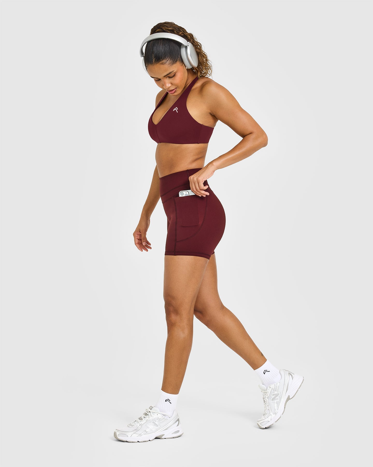 UnifiedMove High Waisted Pocket Shorts 6" | Rosewood - Image 4