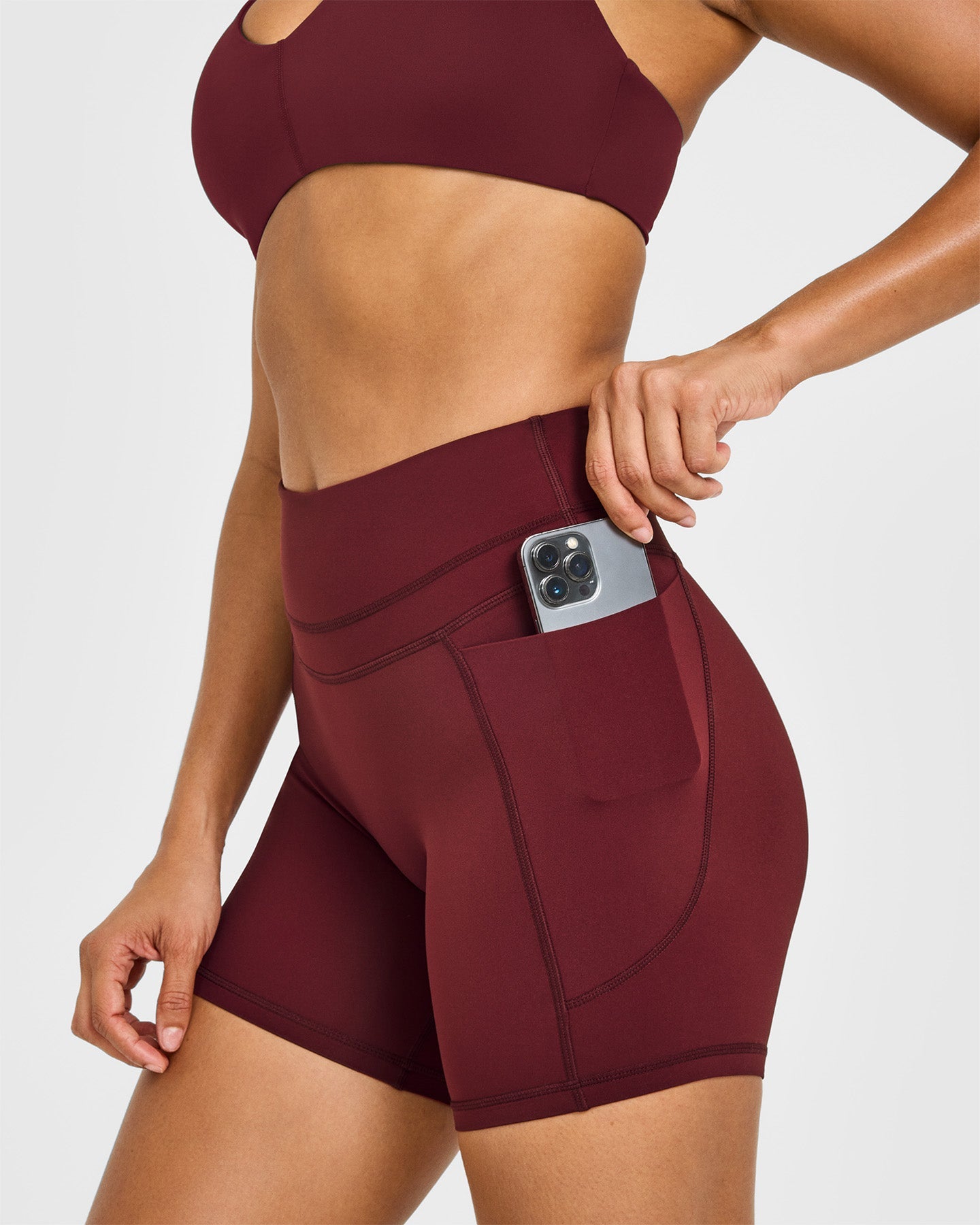 UnifiedMove High Waisted Pocket Shorts 6" | Rosewood - Image 6