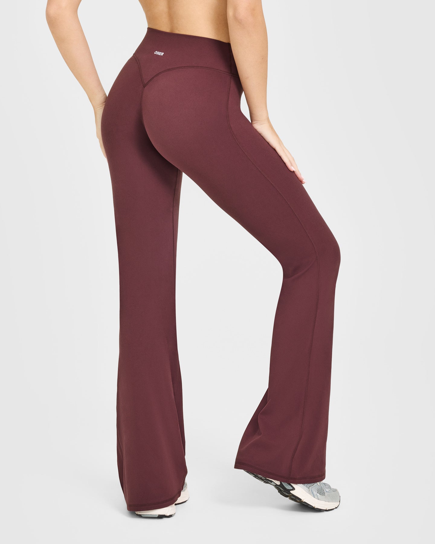 SoftMotion Flared Bottoms with White Logo | Velvet Mocha