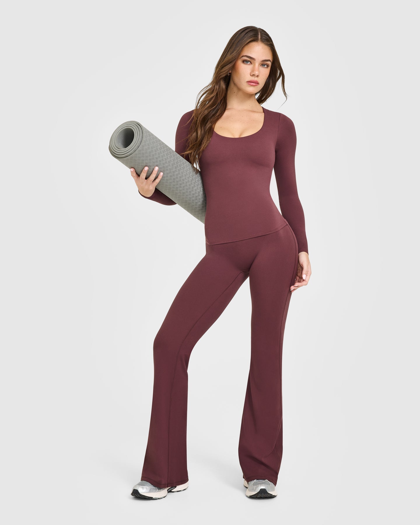 SoftMotion Flared Bottoms with White Logo | Velvet Mocha - Image 3