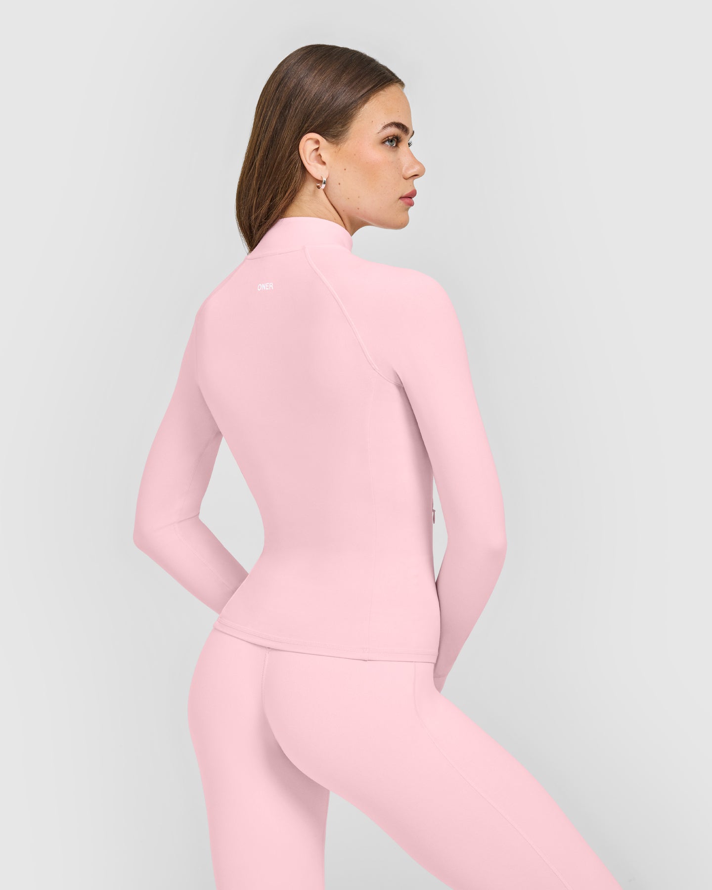 Alternative view of SoftMotion Jacket with White Logo | Cherry Blossom Pink