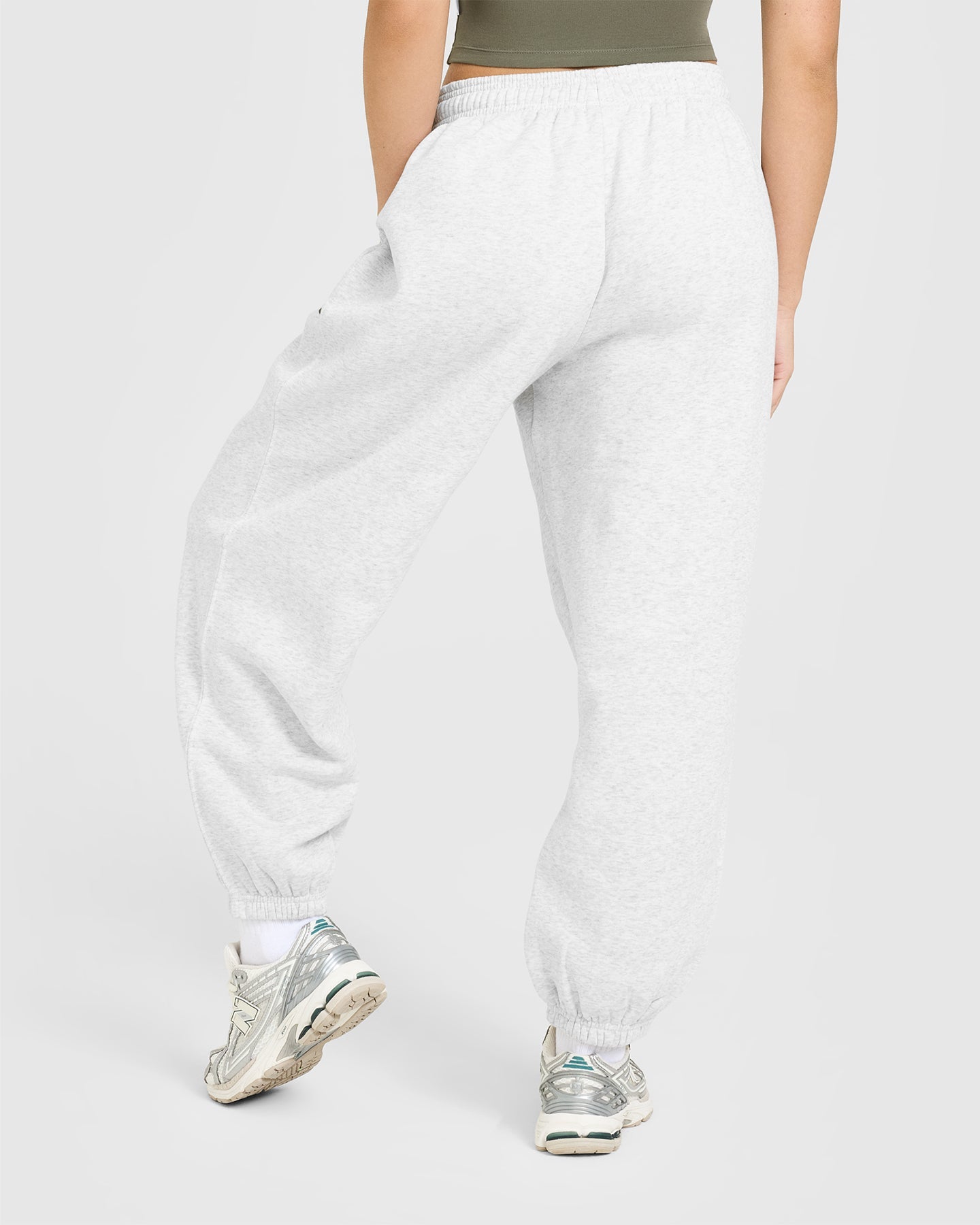 Foundations Oversized Oner Joggers | Light Grey Marl - Image 4