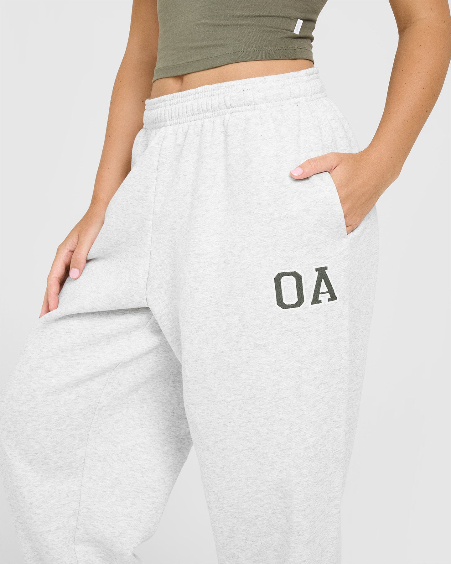 Foundations Oversized Oner Joggers | Light Grey Marl - Image 6