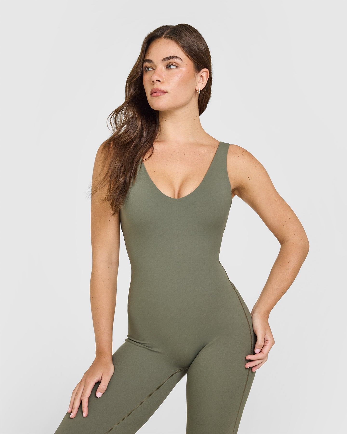 SoftMotion Scoop Back Flared All In One Long with White Logo | Alpine Green - Image 6