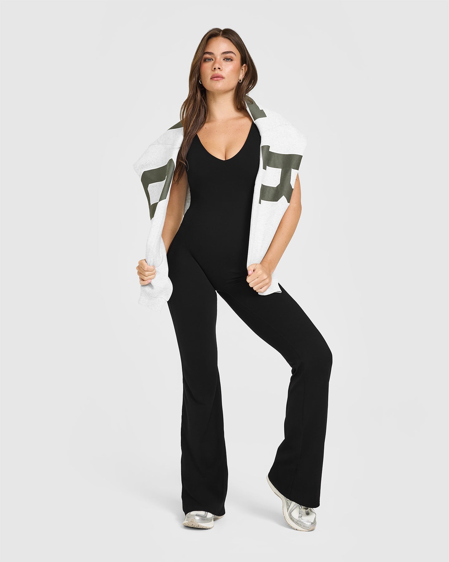 SoftMotion Scoop Back Flared All In One Long with White Logo | Black - Image 3