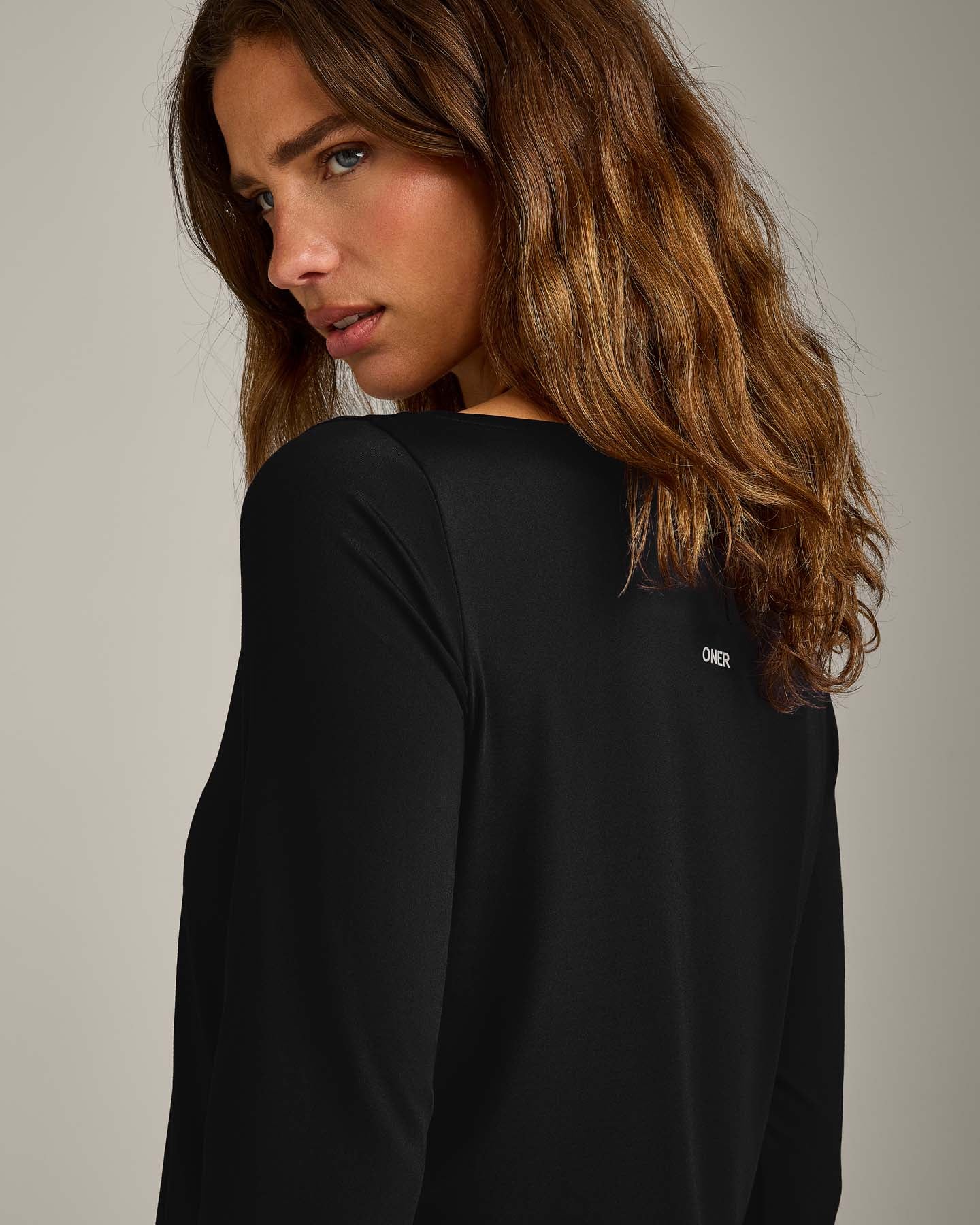 FormeSoft Relaxed Slash Neck Long Sleeve Top | Black - Image 5