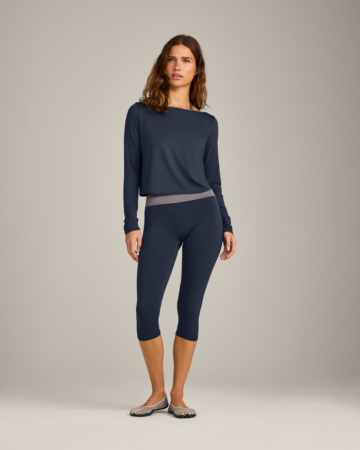 FormeSoft Relaxed Slash Neck Long Sleeve Top | True Blue - Image 3