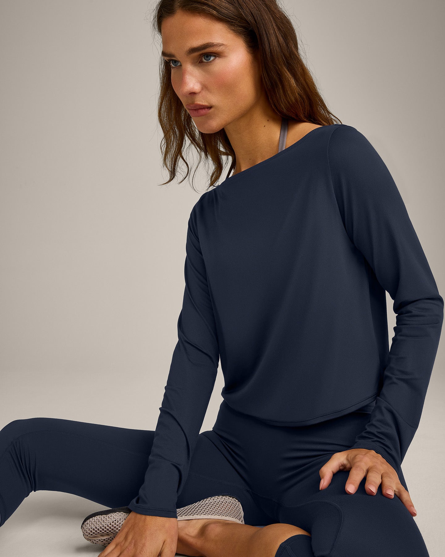 FormeSoft Relaxed Slash Neck Long Sleeve Top | True Blue - Image 4