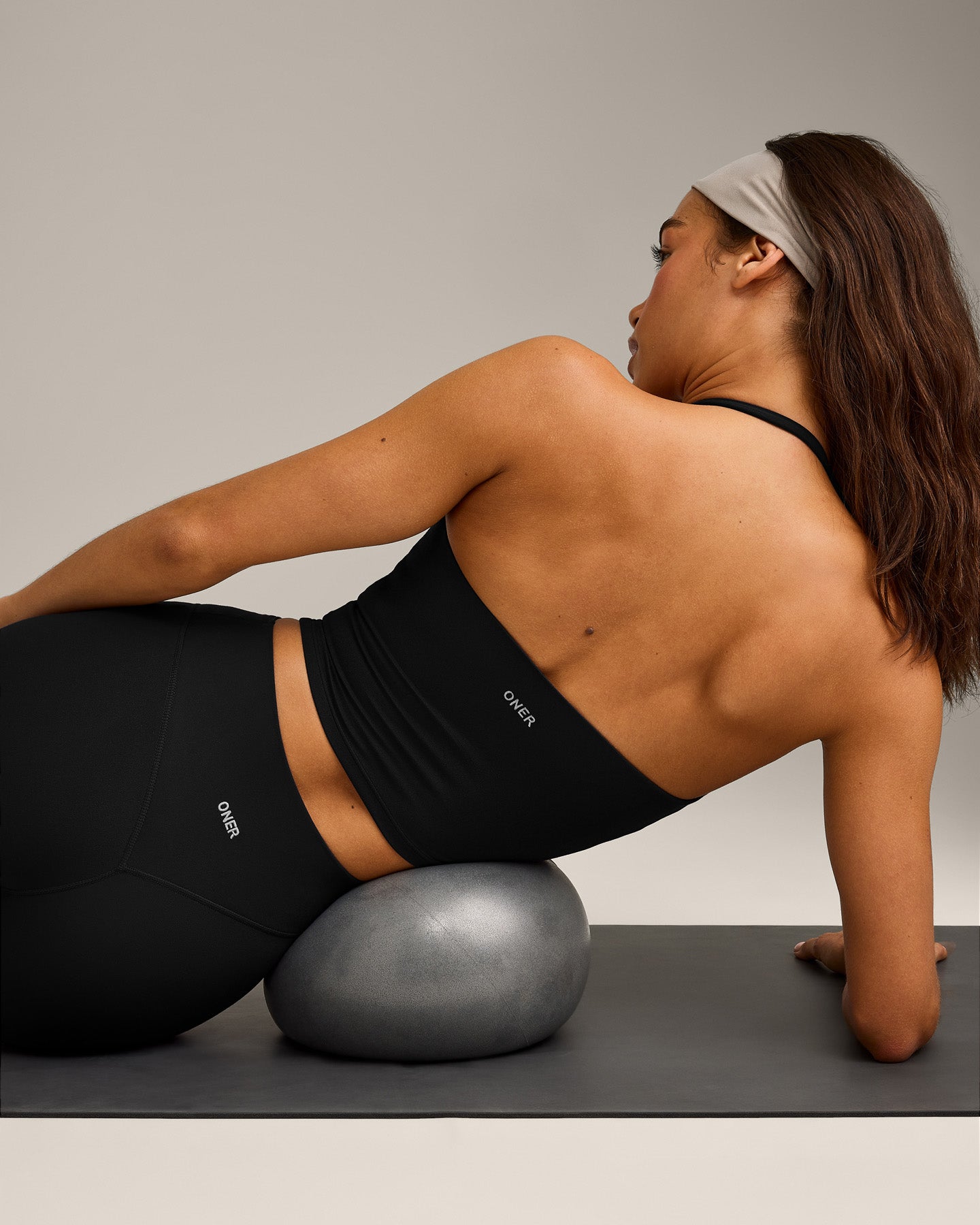 SoftMotion Strappy Halter Neck Mid Vest with Built in Bra Shelf with Grey Logo | Black - Image 5