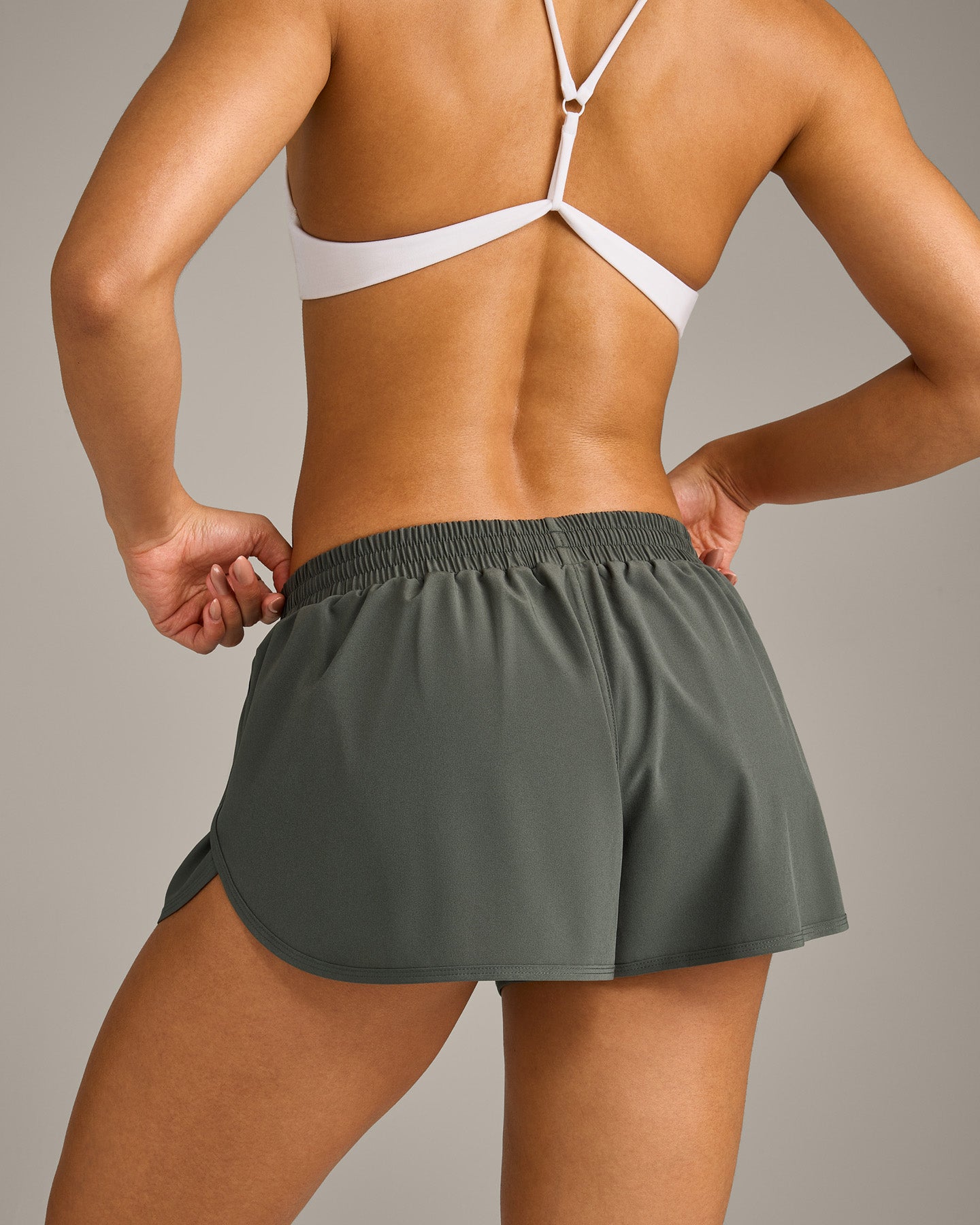 AirMove Lined Shorts 2" with Reflective Logo | Dark Khaki - Image 5